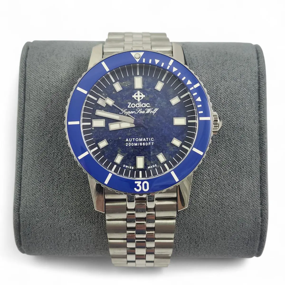 Zodiac ZO9312 Blue Lapis Compression Diver 40mm Automatic Mens Watch LE 218