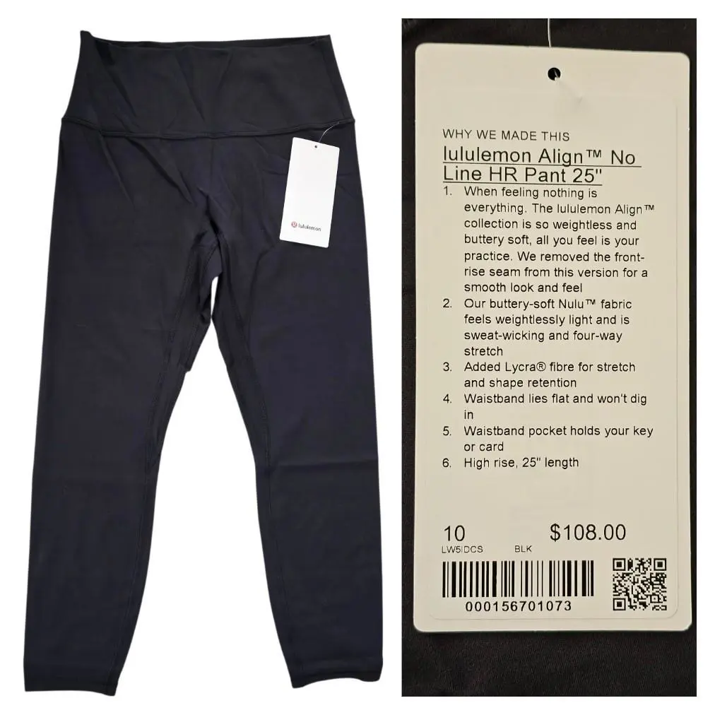 Lululemon Align No Line High-rise Pant 25 Size 10 Color Black