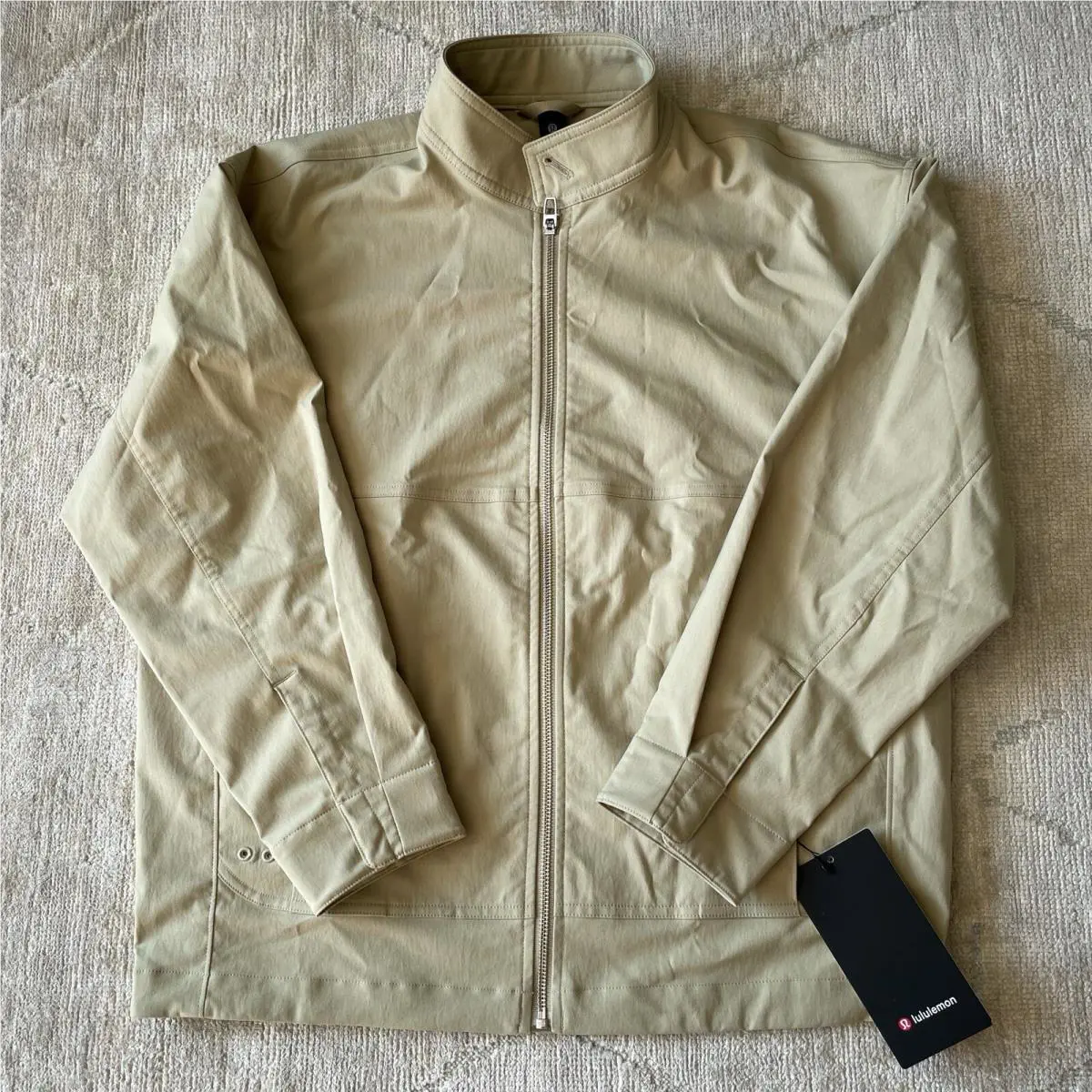 Lululemon Twill Full-zip Jacket Men XS Compass Khaki Relaxed Fit LM3EZPS