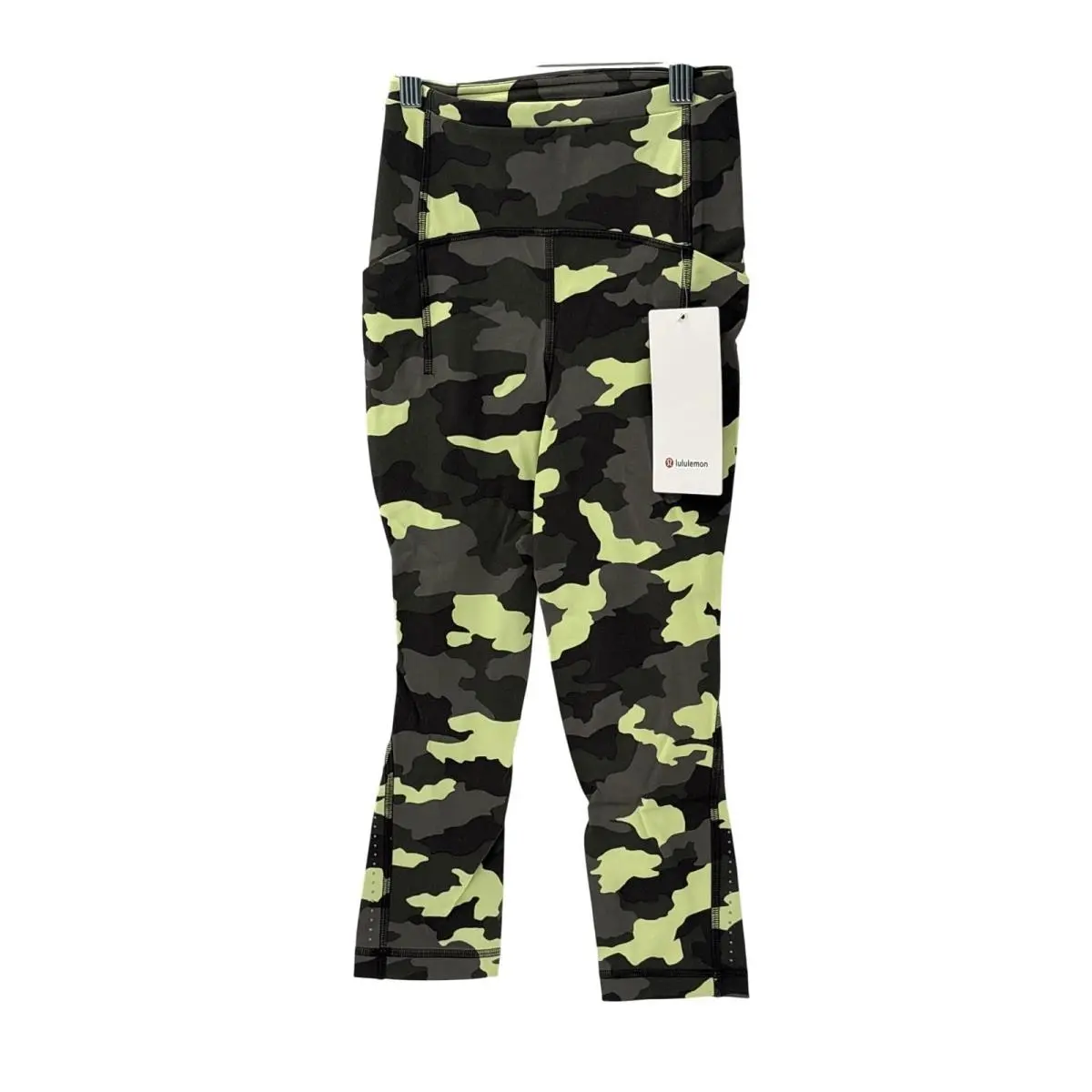 Lululemon Leggings Cropped Swift Speed High Rise Camo Women Size 0 Green