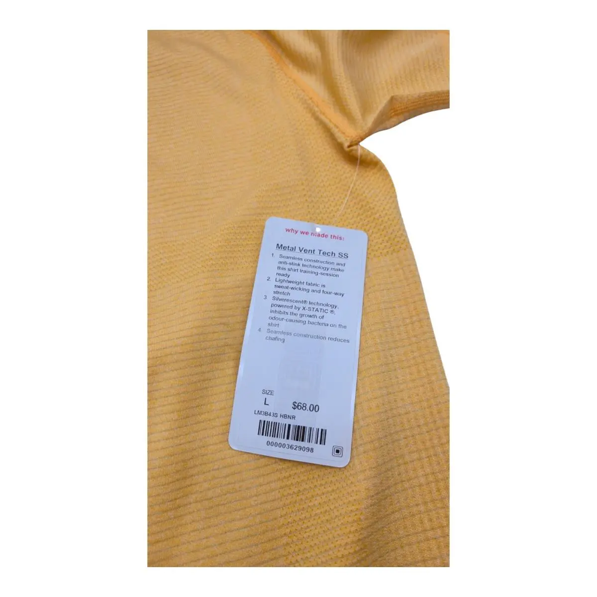 Lululemon clothing - Lululemon Metal Vent Tech - Metal Vent Tech - Yellow 4