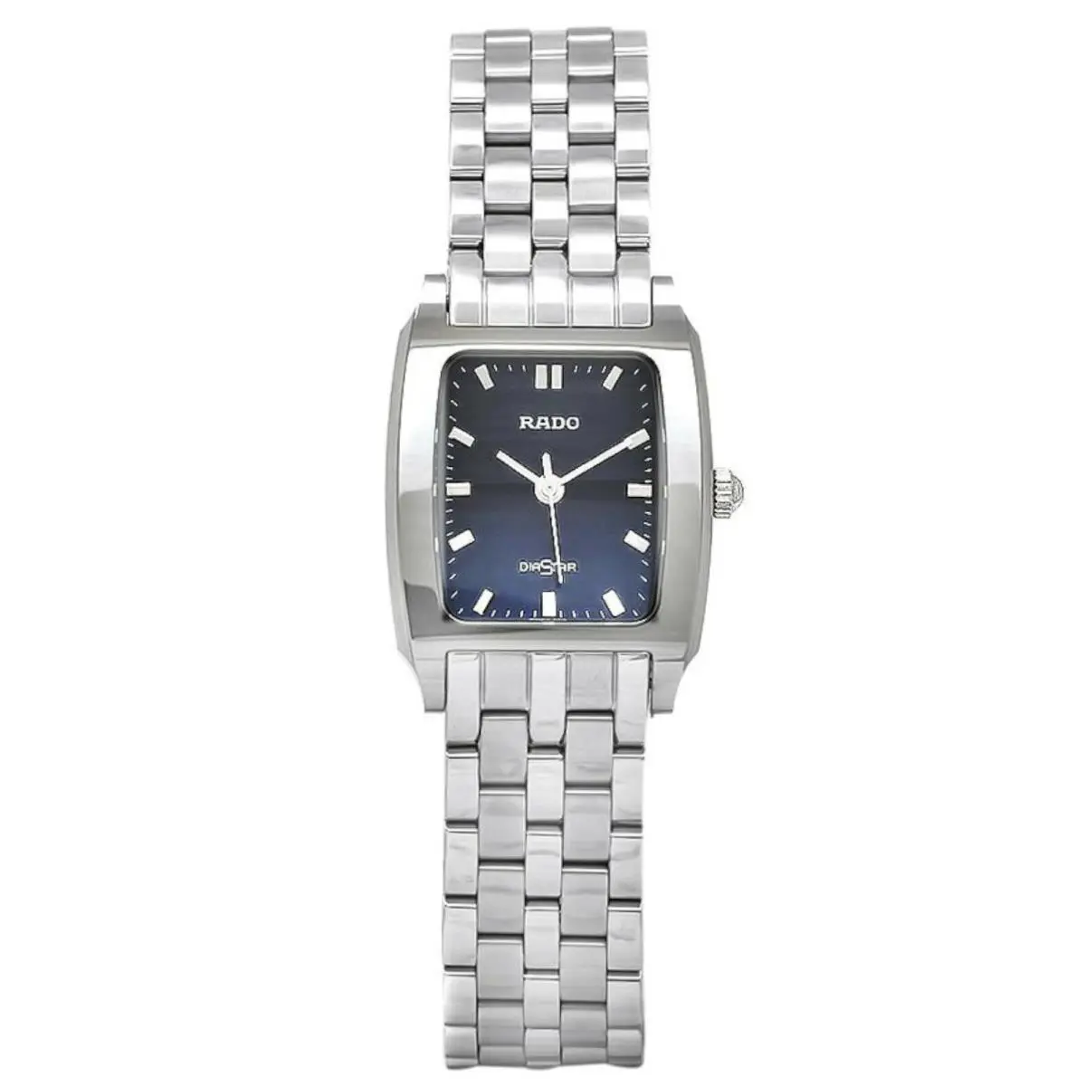 Rado R18572233 Women`s Diastar Blue Square Dial Silver Analog Quartz Watch