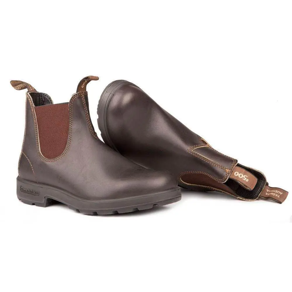 Style 500 Stout Brown Leather Boots Chelsea Shoes Men Size by Blundstone