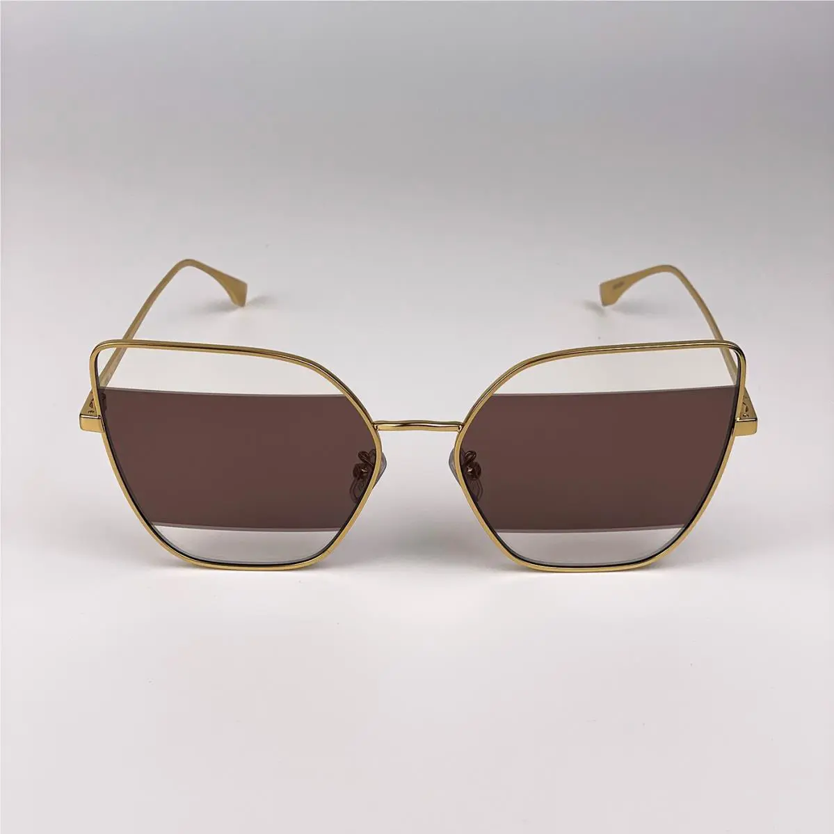 Fendi Women Sunglasses Gold Brown Cat Eye FE40015U 30E