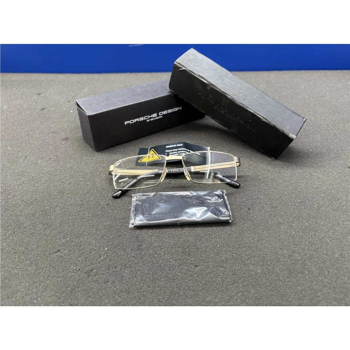 Porsche Design P`8115 B Light Gold Shiny Matt Clear Rectangular