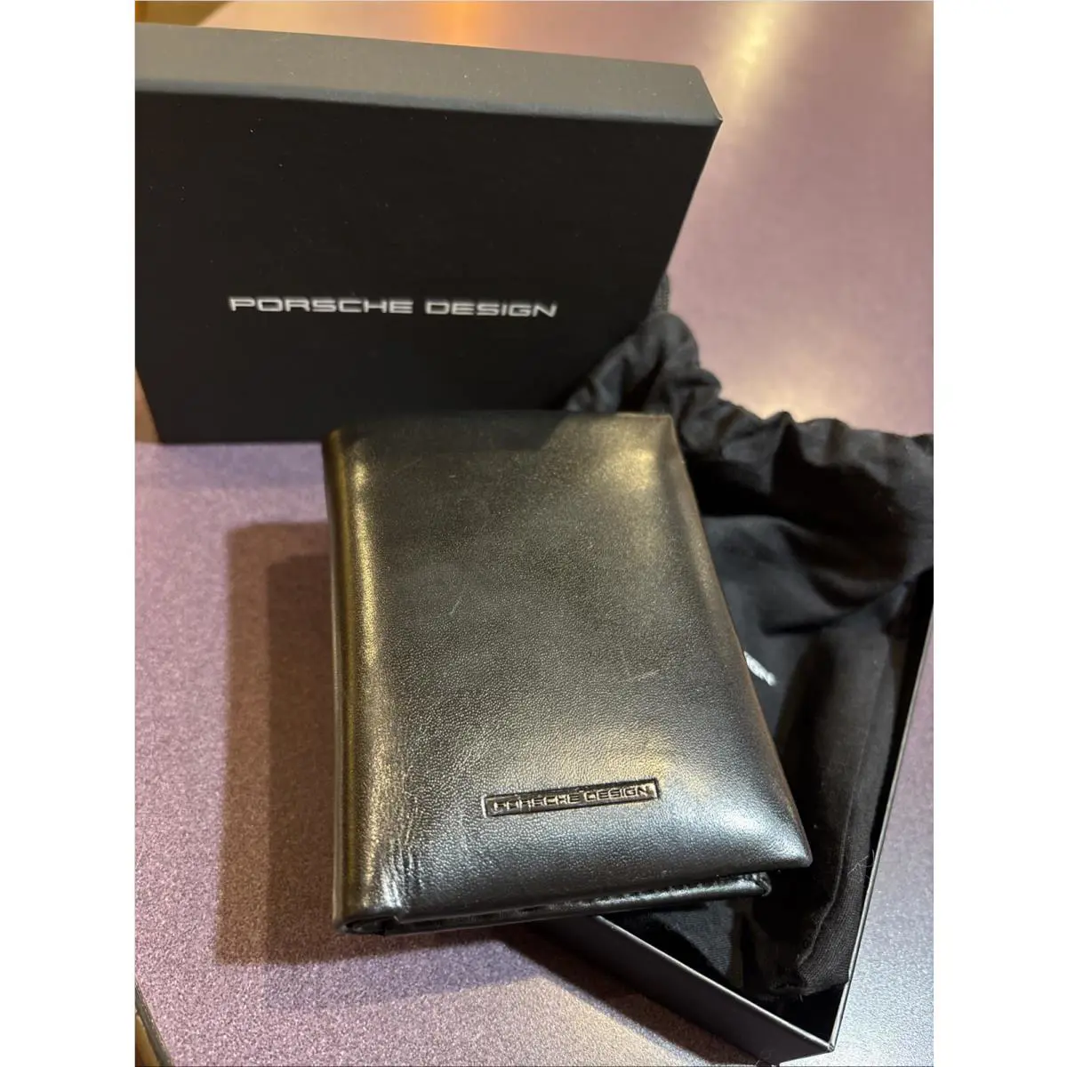 Iporsche Sleek Slim Compact Design Black Classic Leather Billfold