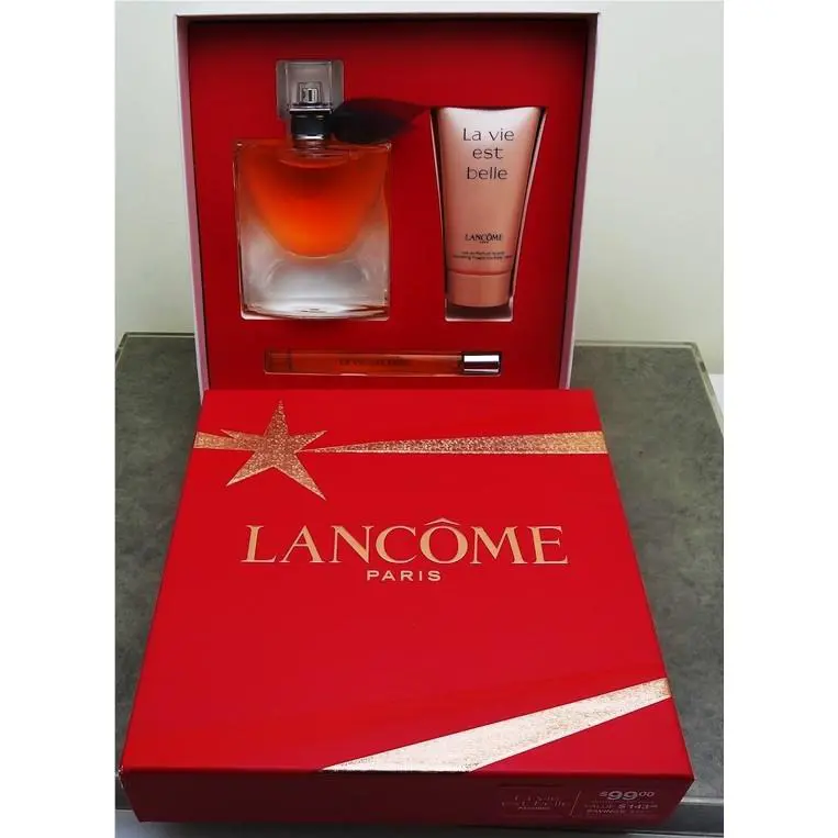Lancome La Vie Est Belle 3 Pc. Gift Set Two Perfume Parfum with Body Lotion