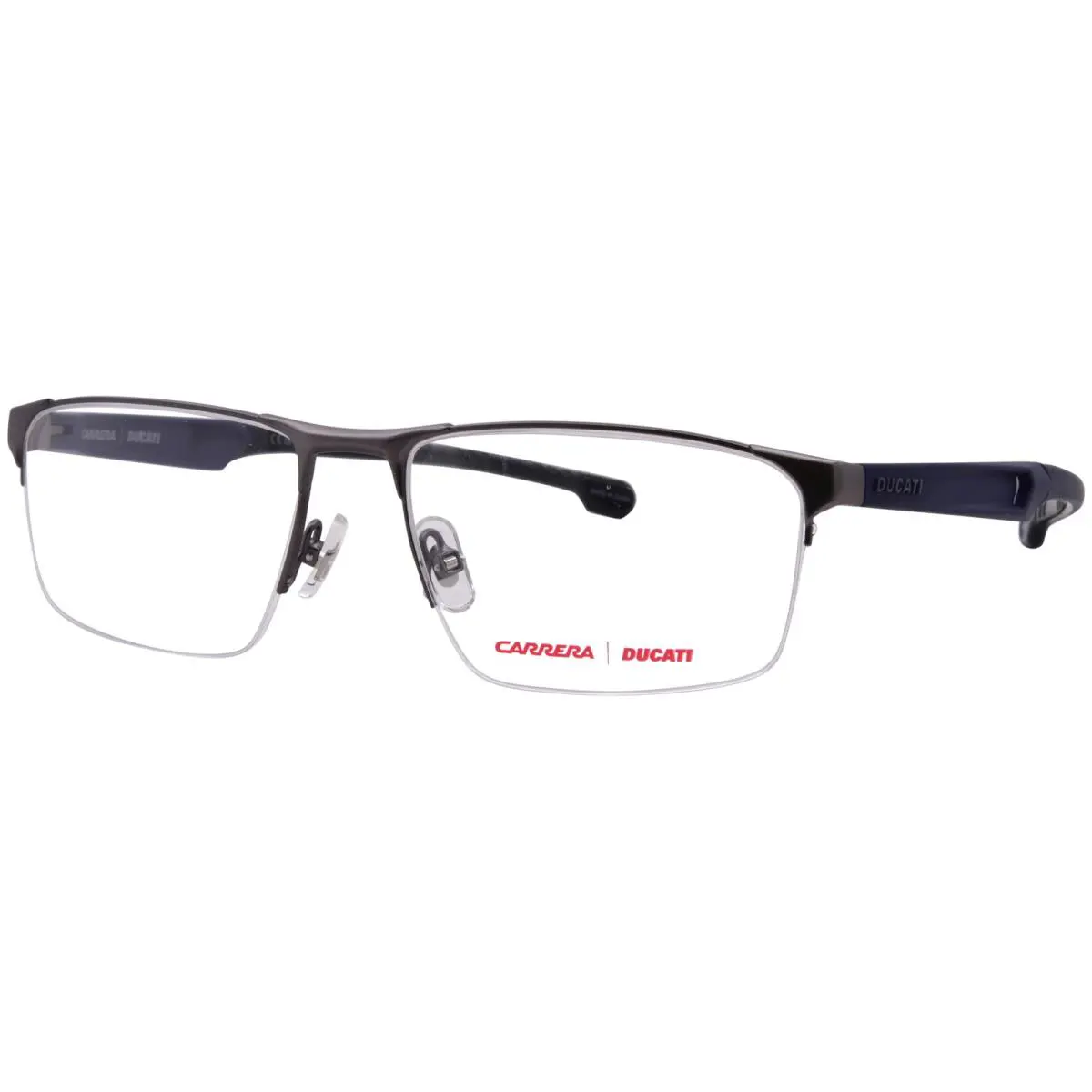 Carrera Ducati Carduc-025 V6D Eyeglasses Men`s Grey/blue Semi Rim Rectangle 57mm - Frame: Gray