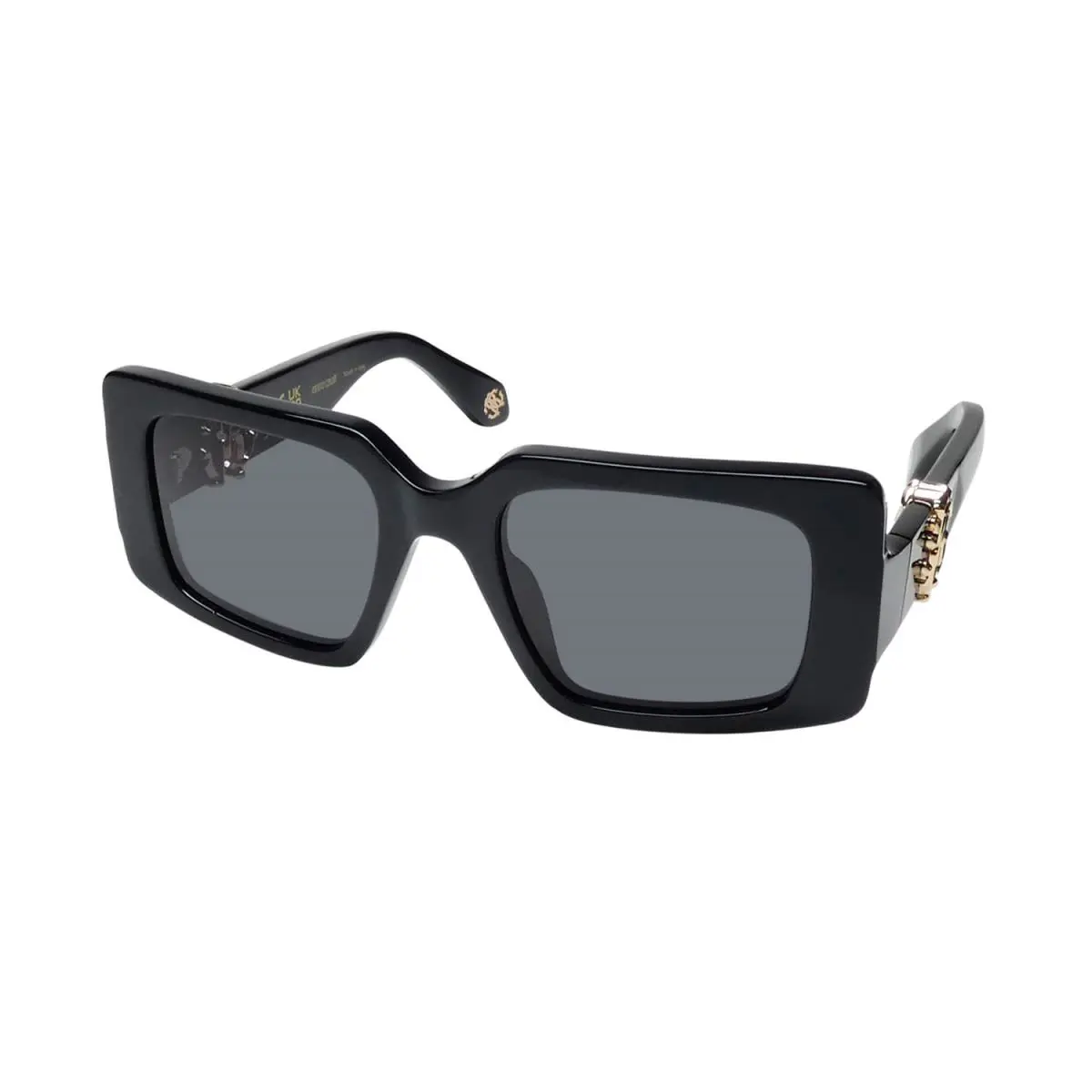 SRC039 Sunglasses Signature Logo ON Temples Eyewear Rare Shiny Black by Roberto Cavalli
