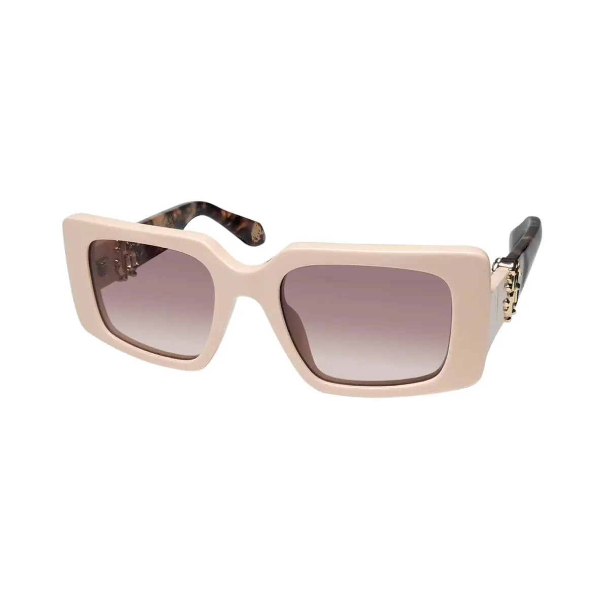 SRC039 Sunglasses Signature Logo ON Temples Eyewear Rare Shiny Full Powder Beige by Roberto Cavalli