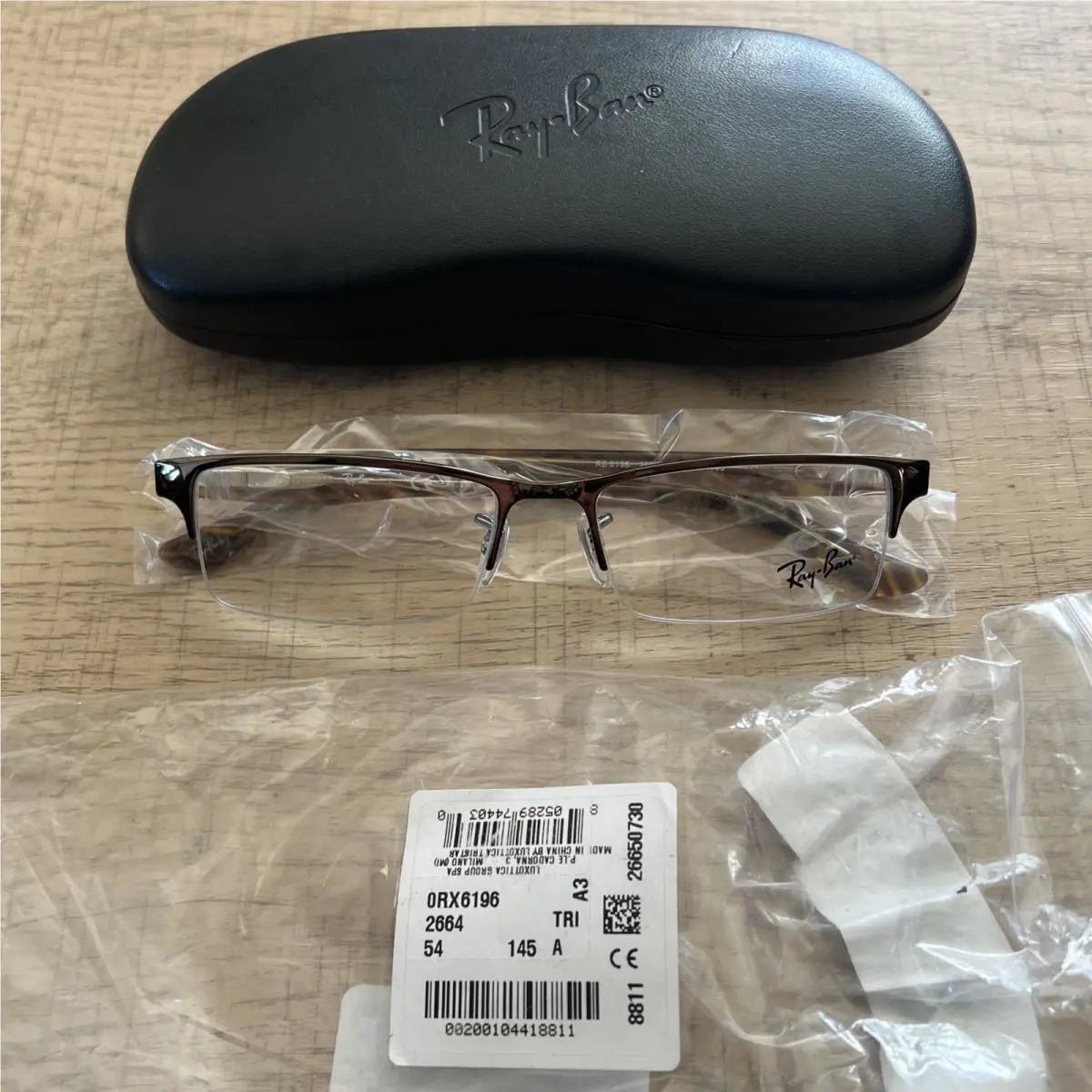 Ray-ban RB 0RX6196-2664 Brown Frame Eyeglasses Frames Glasses W/case 54mm