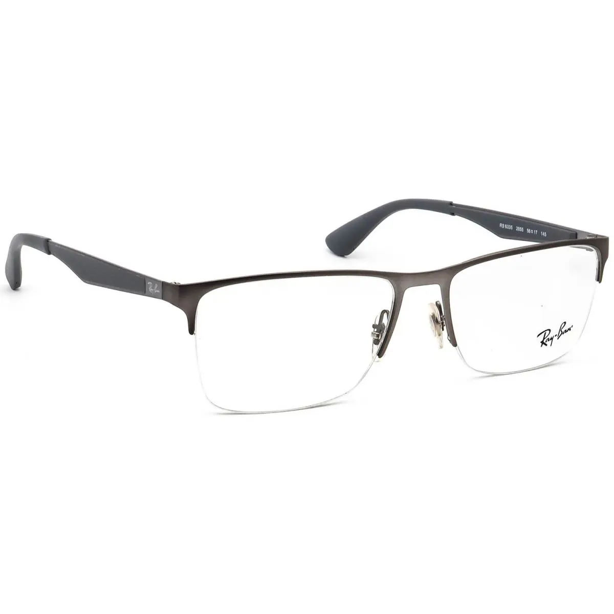Ray-ban Eyeglasses RB 6335 2855 Gunmetal/gray Half Rim Metal Frame 56 17 145