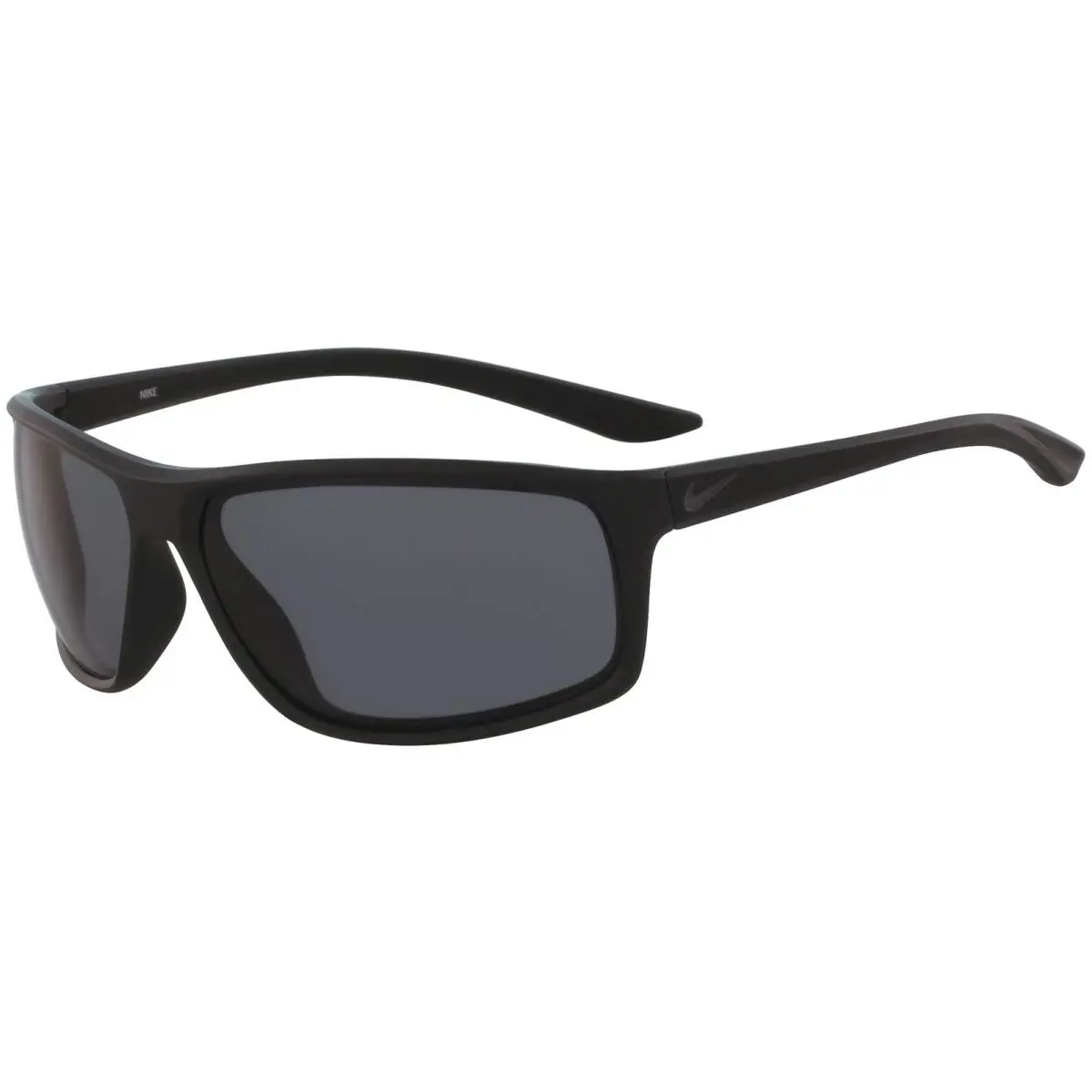 Nike Adrenaline Men`s Matte Black Sport Wrap Sunglasses - EV1112 001 - Frame: Matte Black, Lens: Dark Grey
