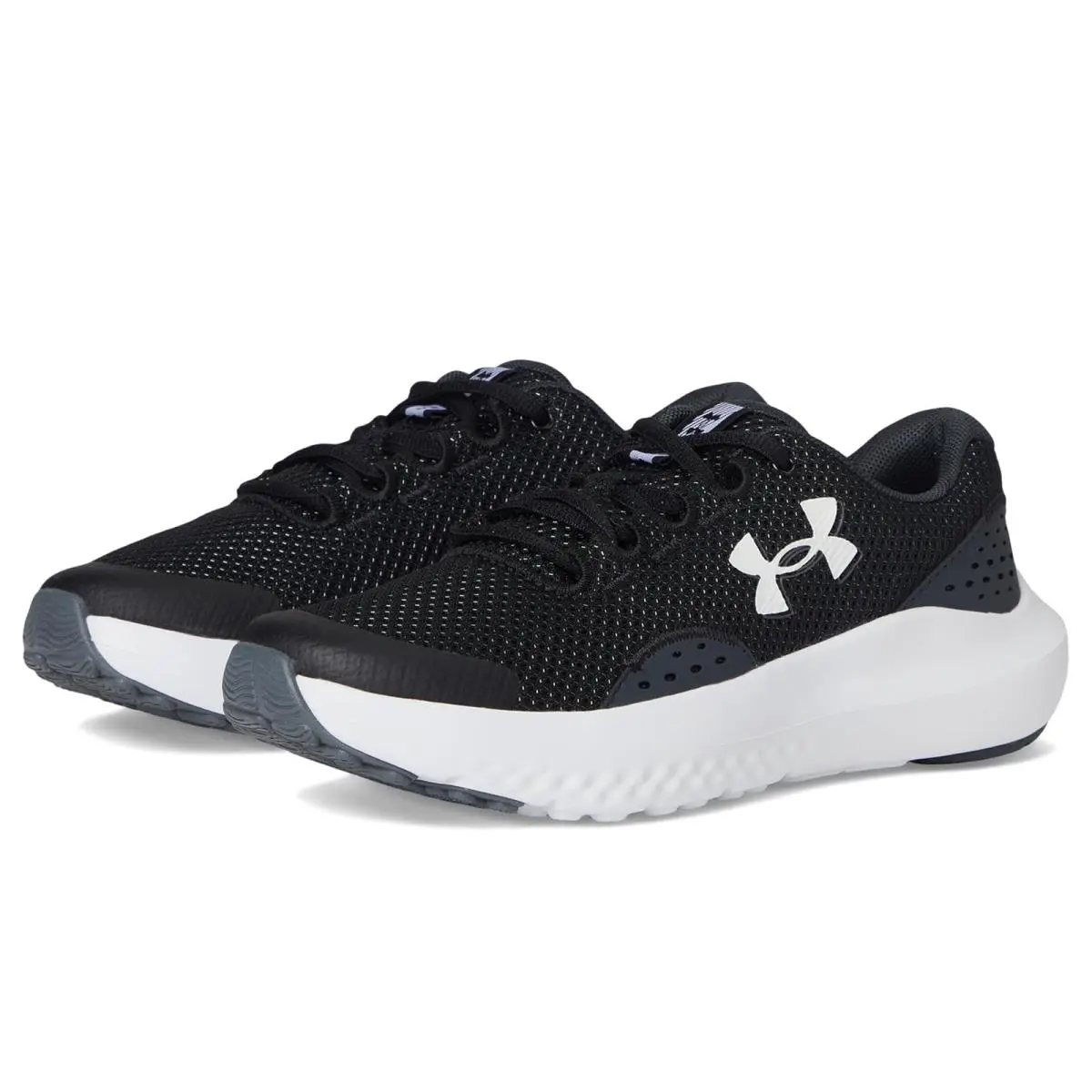 Boy`s Shoes Under Armour Kids Grade School Surge 4 Big Kid - White/Hyper Green/Black