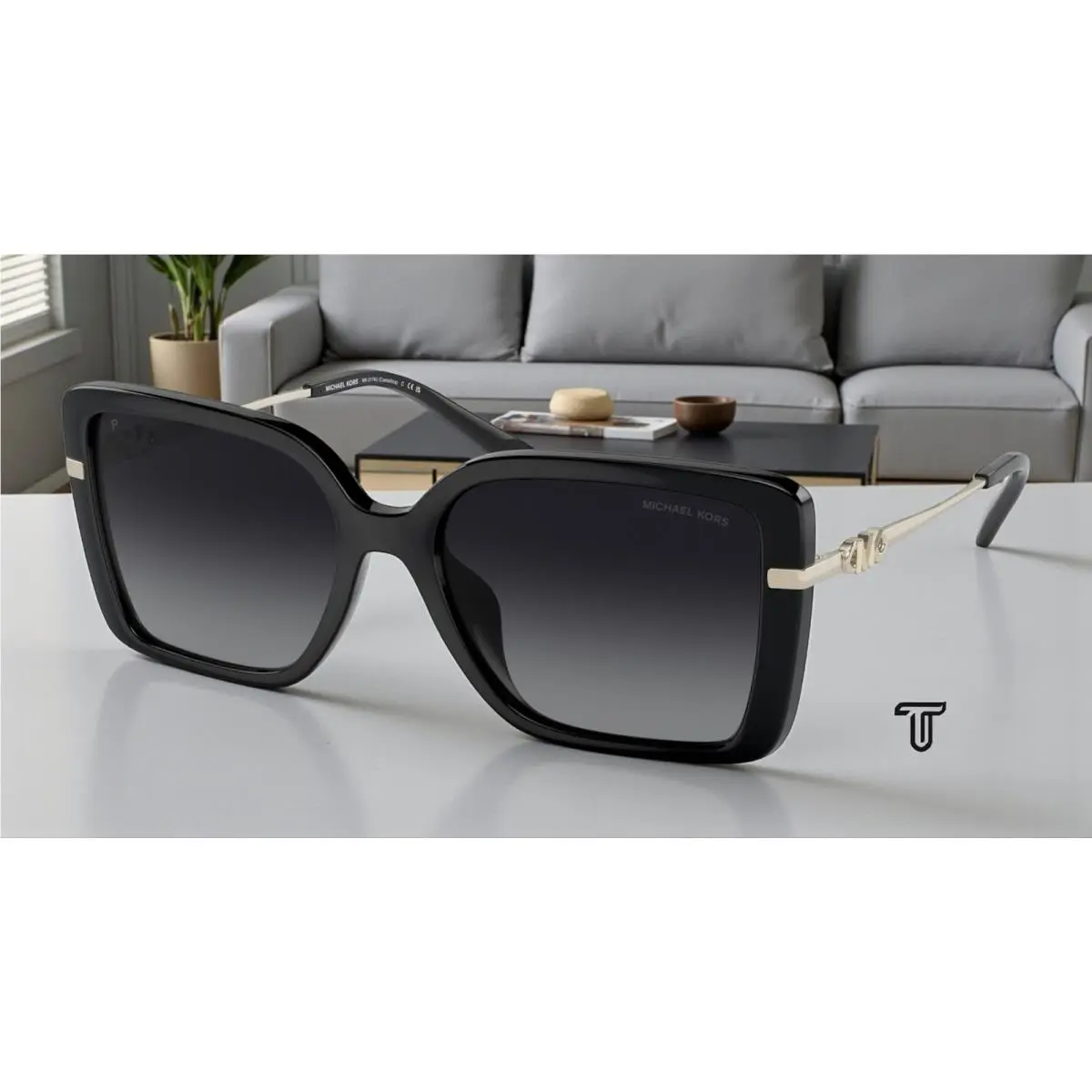 Michael Kors MK2174U 3005T3 Castellina Black Grey Polarized 55 Womens Sunglasses