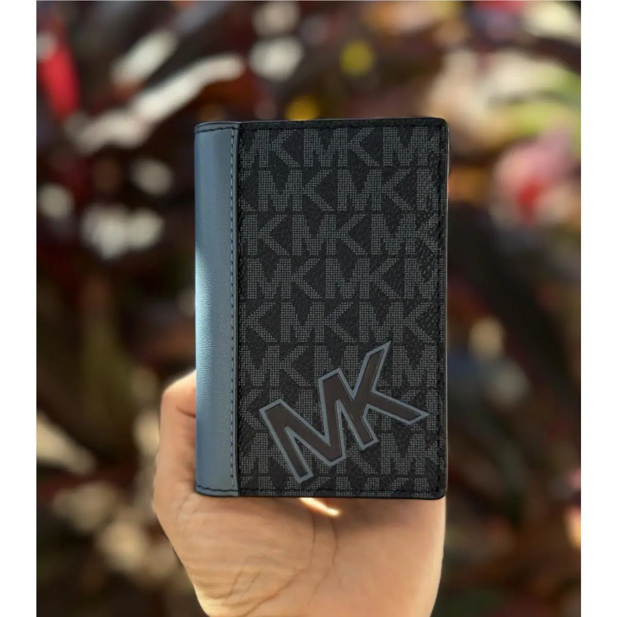 Michael Kors Cooper Folding Card Case Wallet MK Cornflower Multi