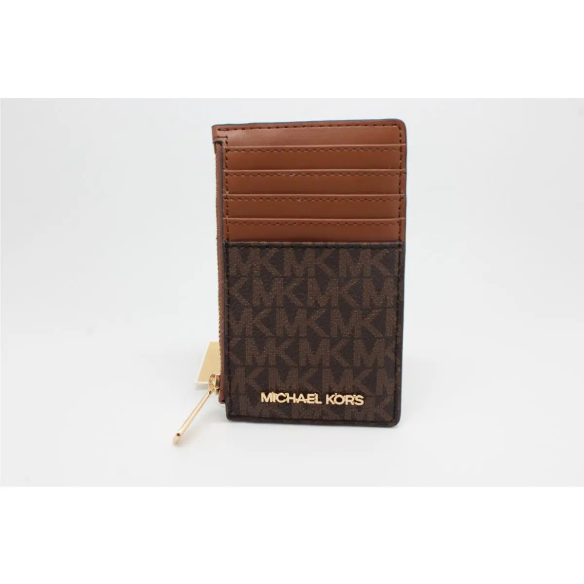 Michael Kors Jet Set Travel Medium Card Case/ ID Card Wallet In Brown