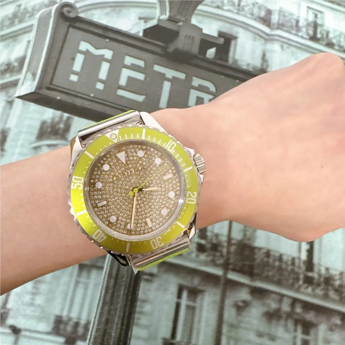 Michael Kors MK7360 Oversized Slim Everest Pavé Embossed Silicone Watch