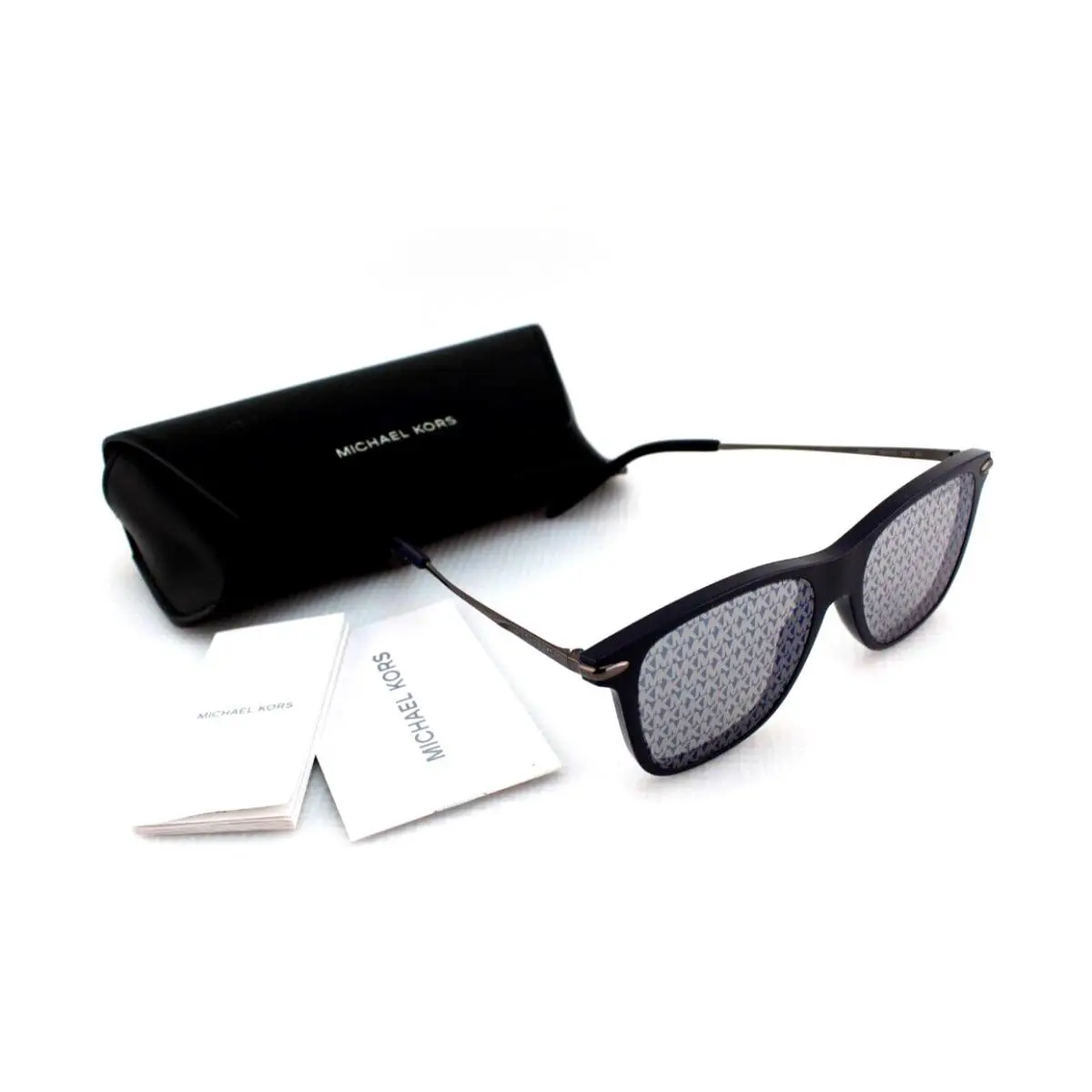 Michael Kors Black Frame Reflective Repeat MK Logo Women`s Sunglasses