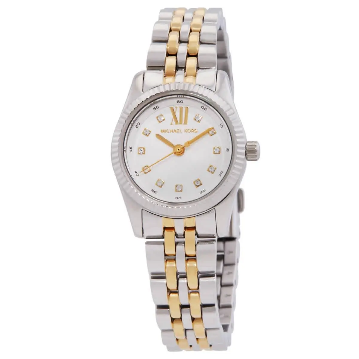Michael Kors Lexington Quartz Crystal White Dial Two-tone Ladies Watch MK4740