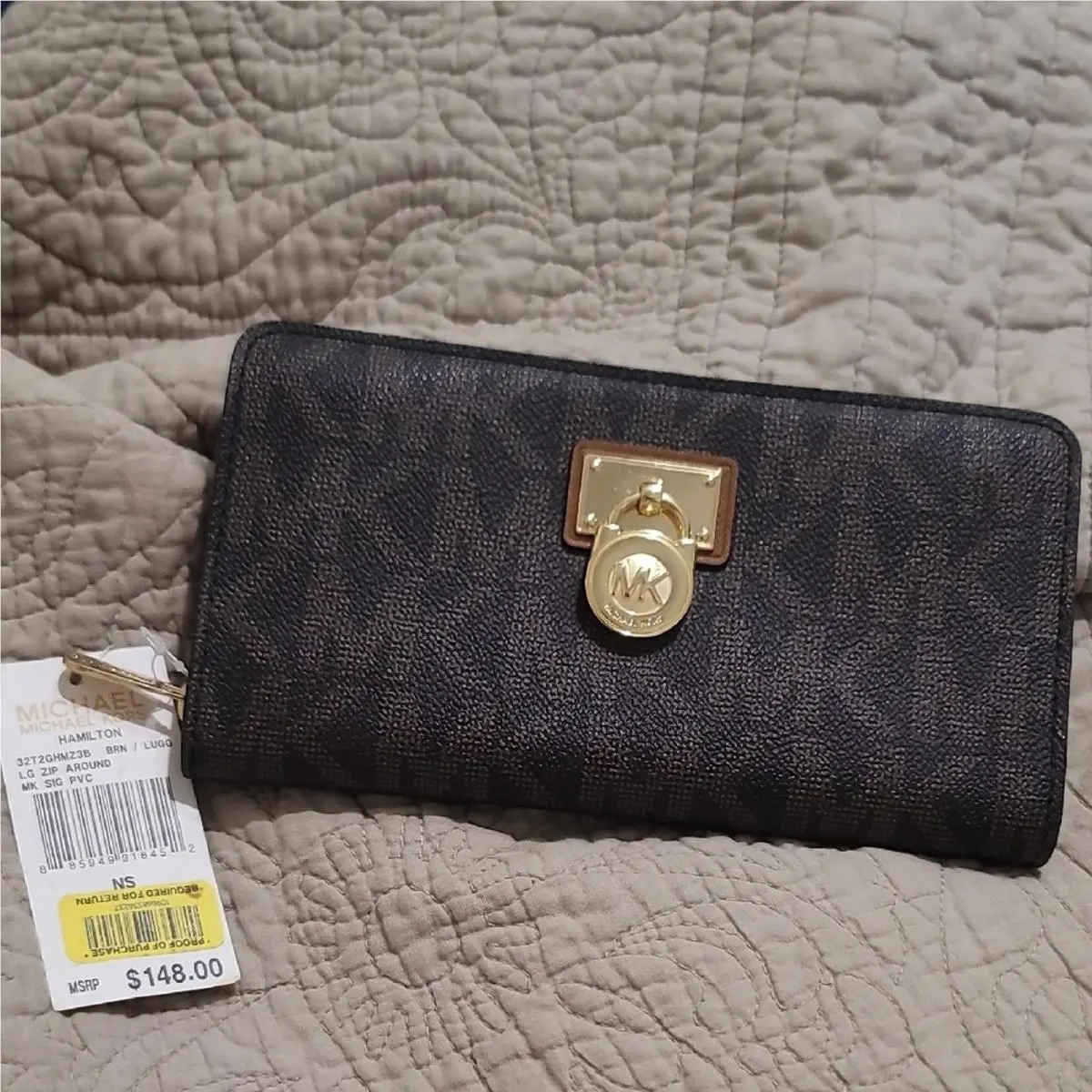 Michael Kors Brown Wallet with Gold Accents