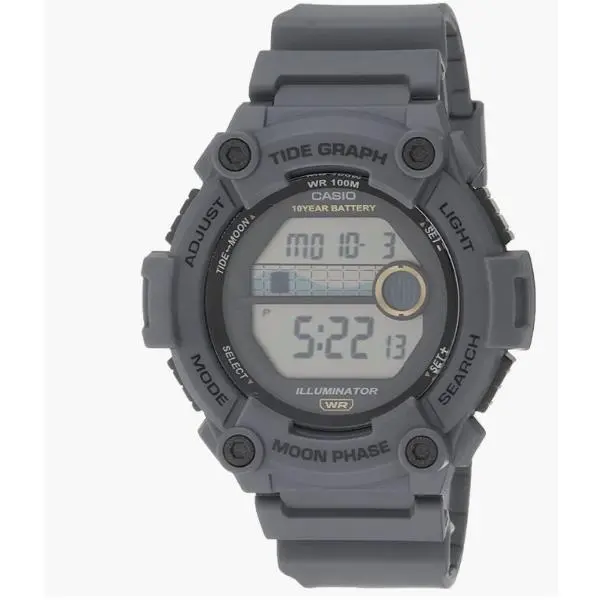 Tide Graph Moon Phase Men`s Sports Illuminator Round Watch WS-1300H-8AVCF by Casio