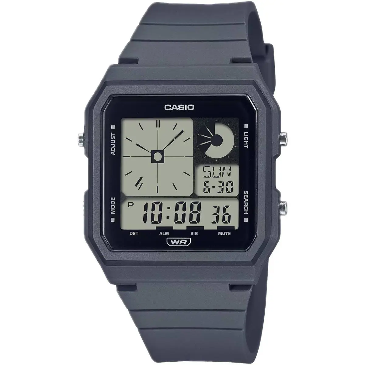 Casio Women`s Watch Alarm Grey Case Digital Sport Resin Strap LF-20W-8A2CF