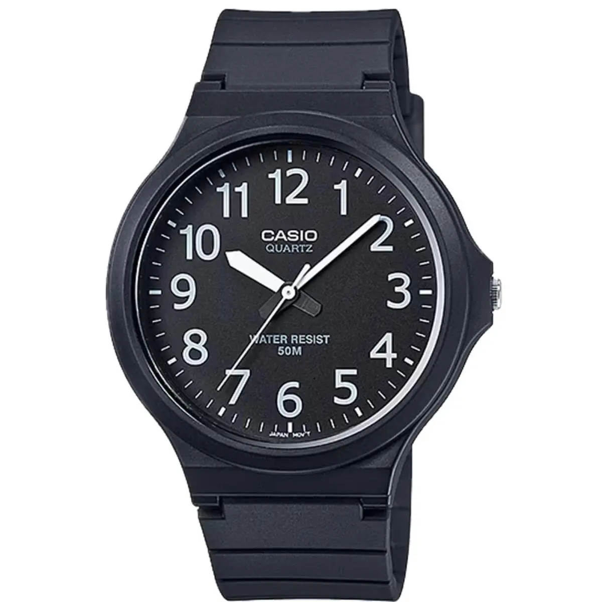 Casio Men`s Watch Quartz Black Dial Resin Strap Easy To Read Analog MW-240-1BV