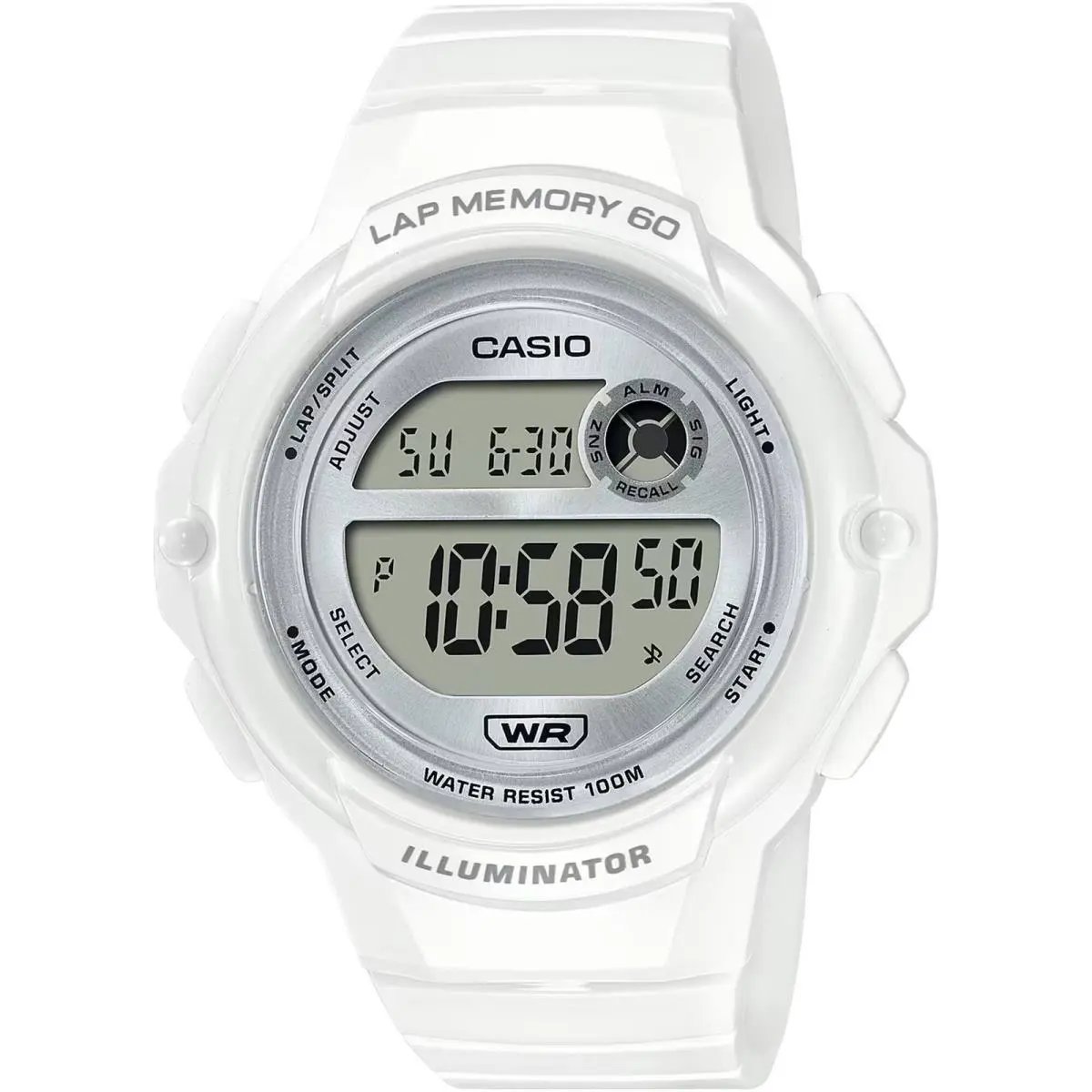Casio Women`s Watch Digital Rose Gold Dial White Resin Strap LWS-1200H-7A2VCF