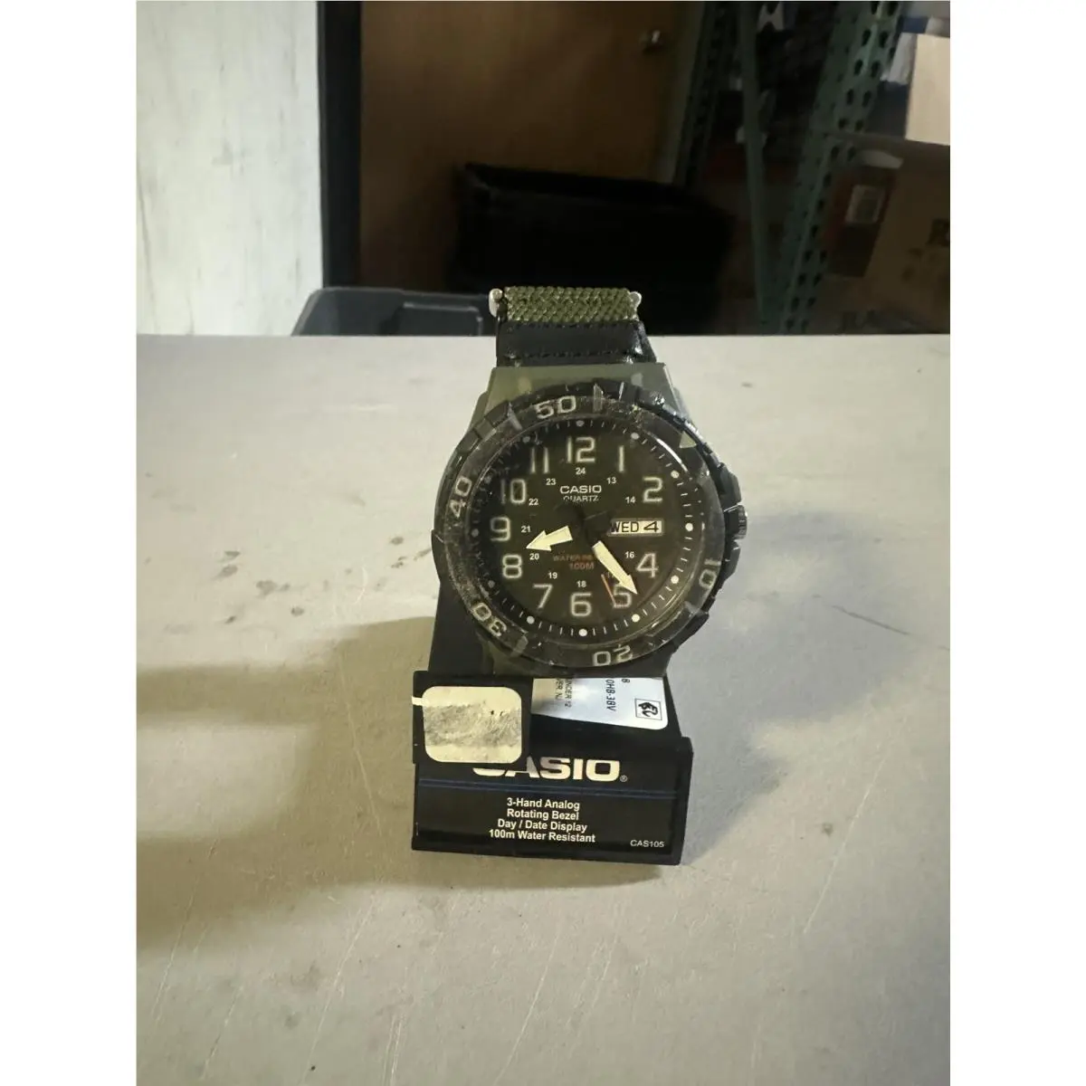 Casio MRW210HB-3BV Men`s Green Nylon Band Oversized 100 Meter Day/date