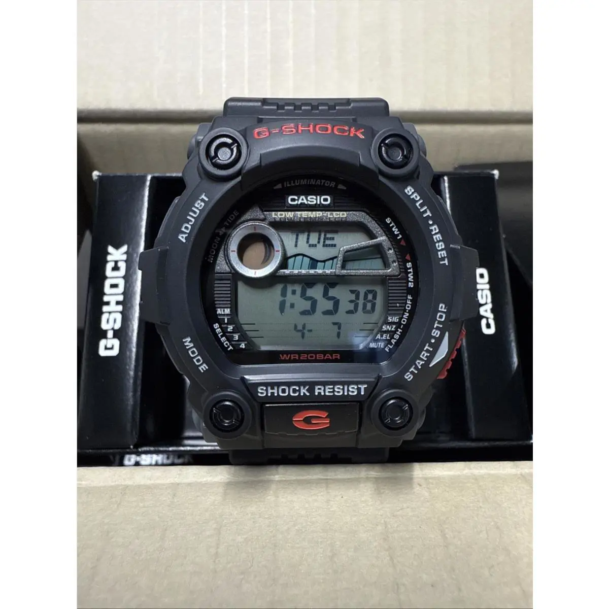 G-shock G7900-1 Black Resin Digital Men`s Watch Tide Moon 200M by Casio