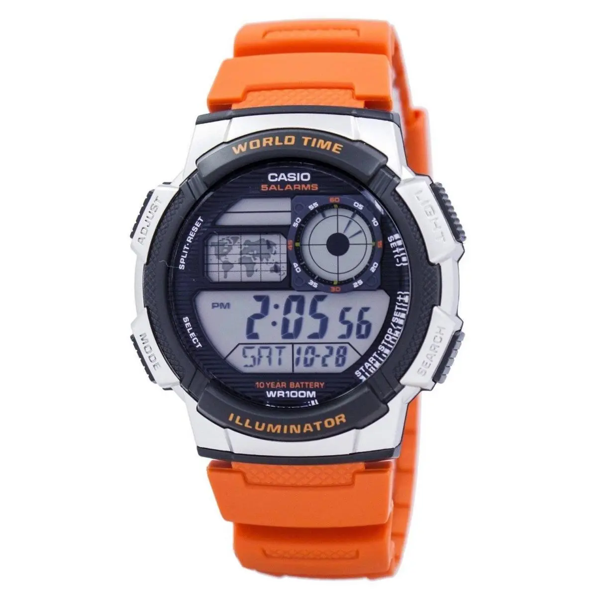 Youth Series Illuminator World Time Alarm AE-1000W-4BV Men`s Watch by Casio
