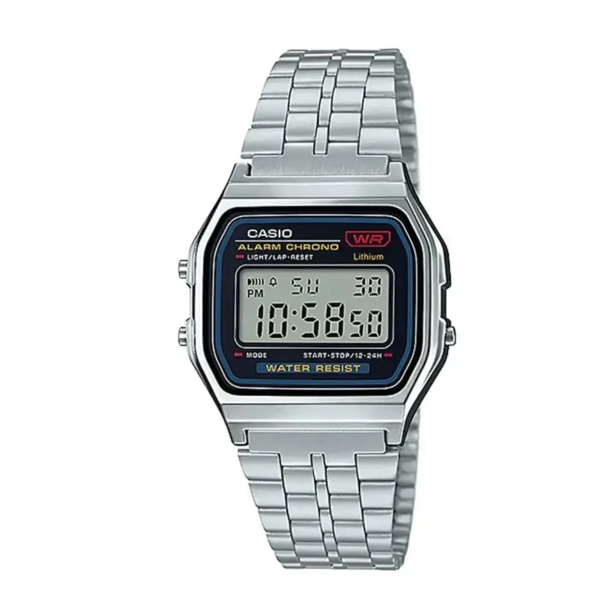 Casio A159WA-N1DF Men`s Classic Digital Bracelet Watch Water Resistant Silver