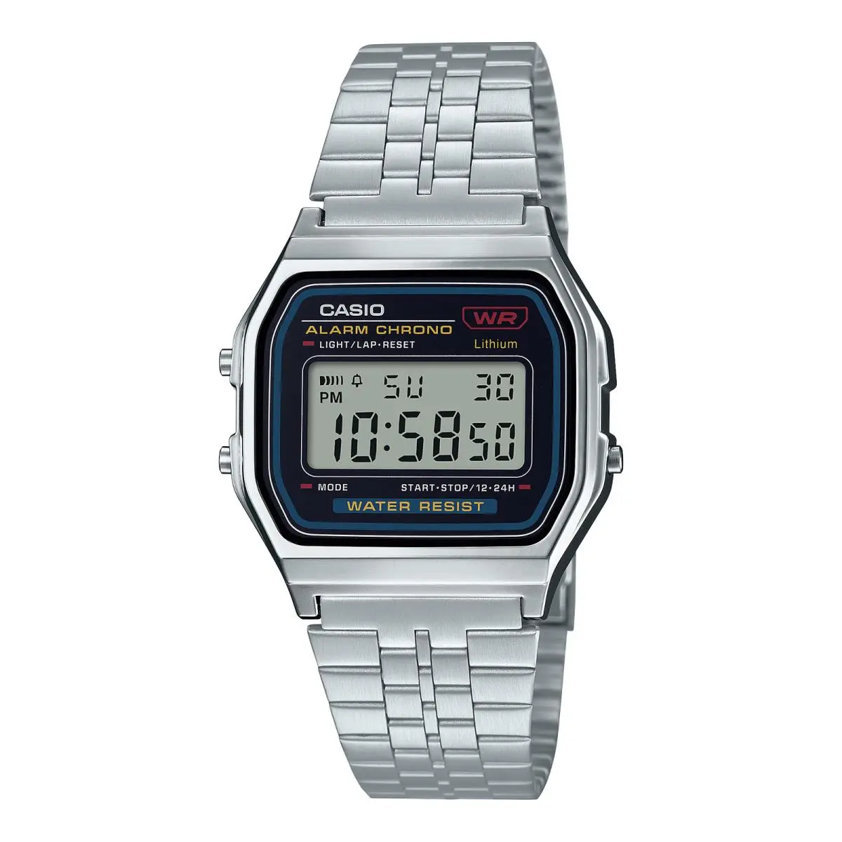 Casio Classic Digital Silver Tone Bracelet Unisex Watch A159W-N1
