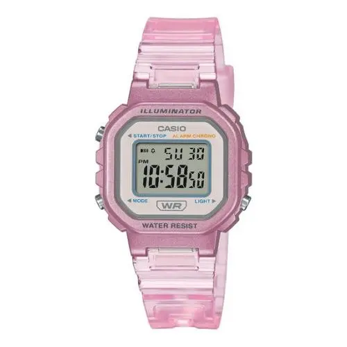General Transparent Dial Pink Resin Strap Women`s Watch LA-20WHS-4ACF by Casio