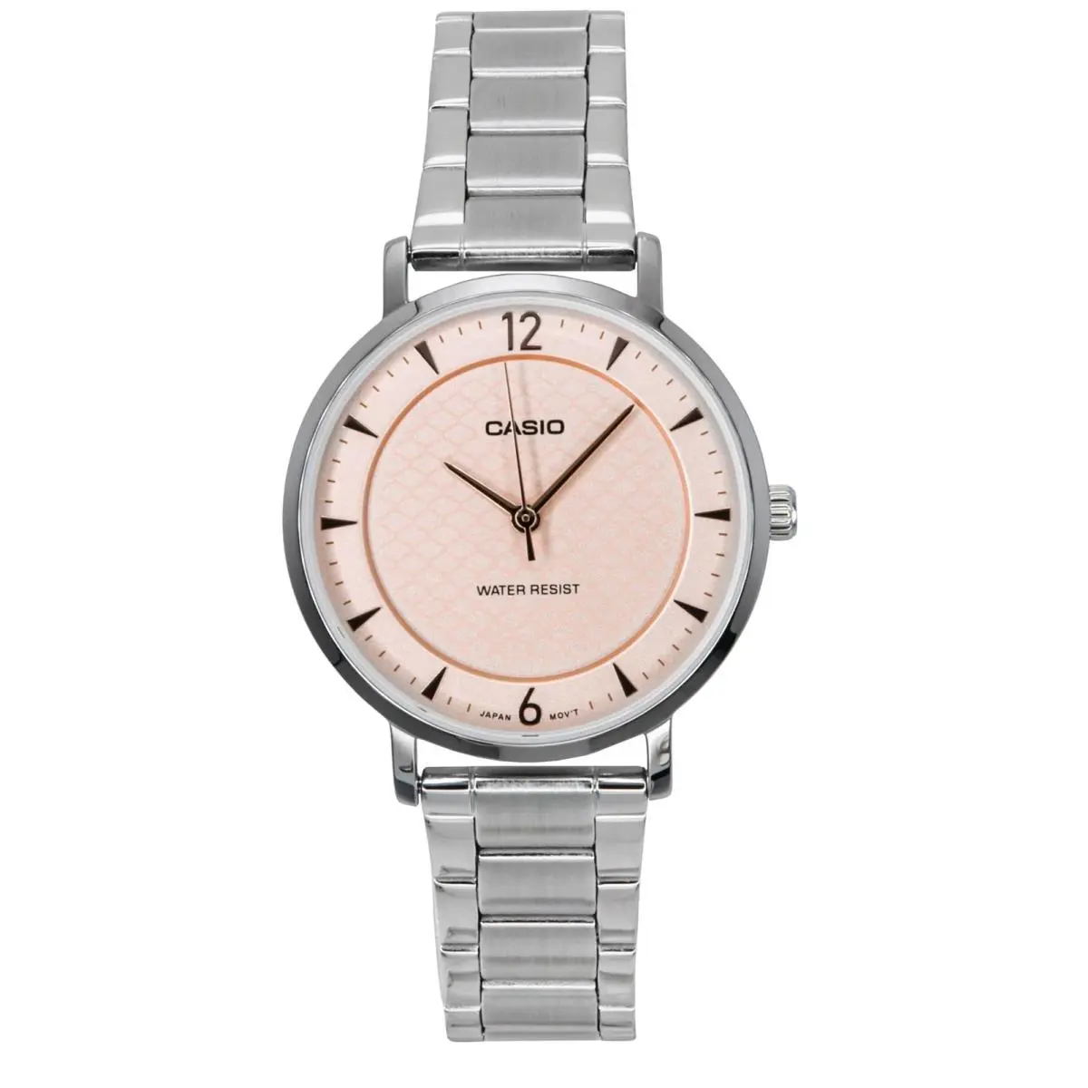 LTP-VT04D-4A Women`s Minimalistic Stainless Steel Peach Concave-shaped by Casio