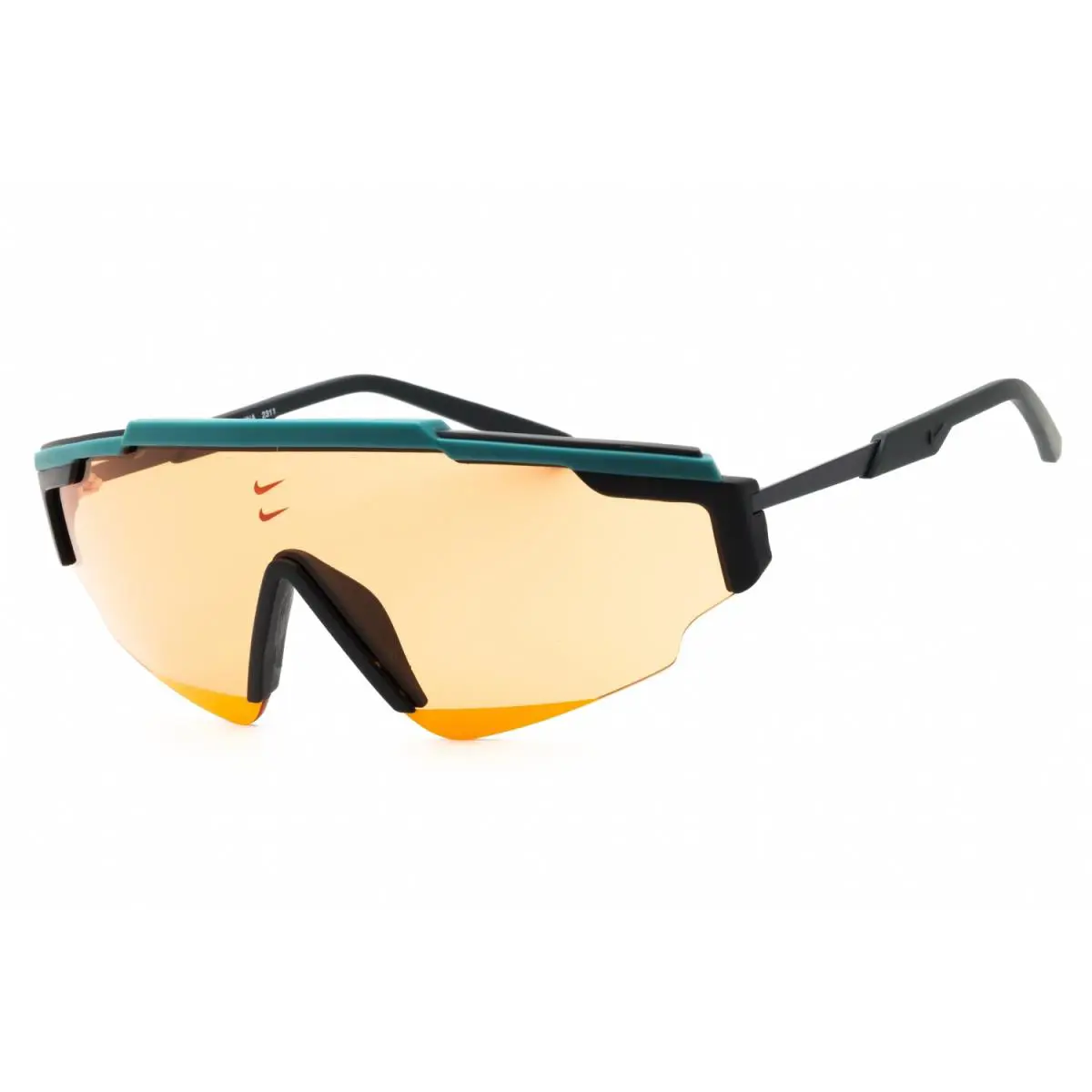 Nike Marquee Edge FN0295 379 Sunglasses Green Frame Orange Lenses 64mm - Frame: Green, Lens: Orange