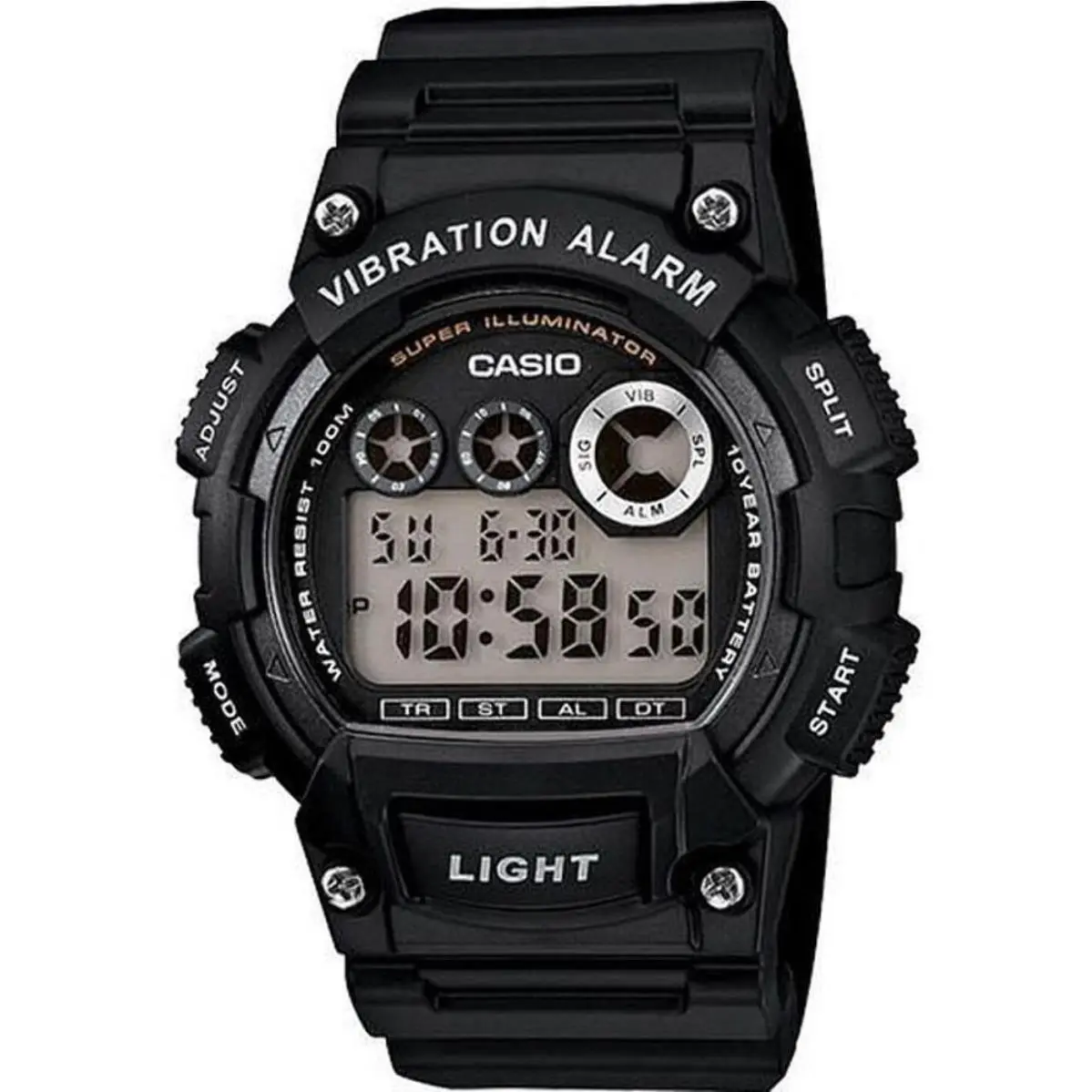 Casio W735H-1AV Vibration Alarm Digital Sports Watch