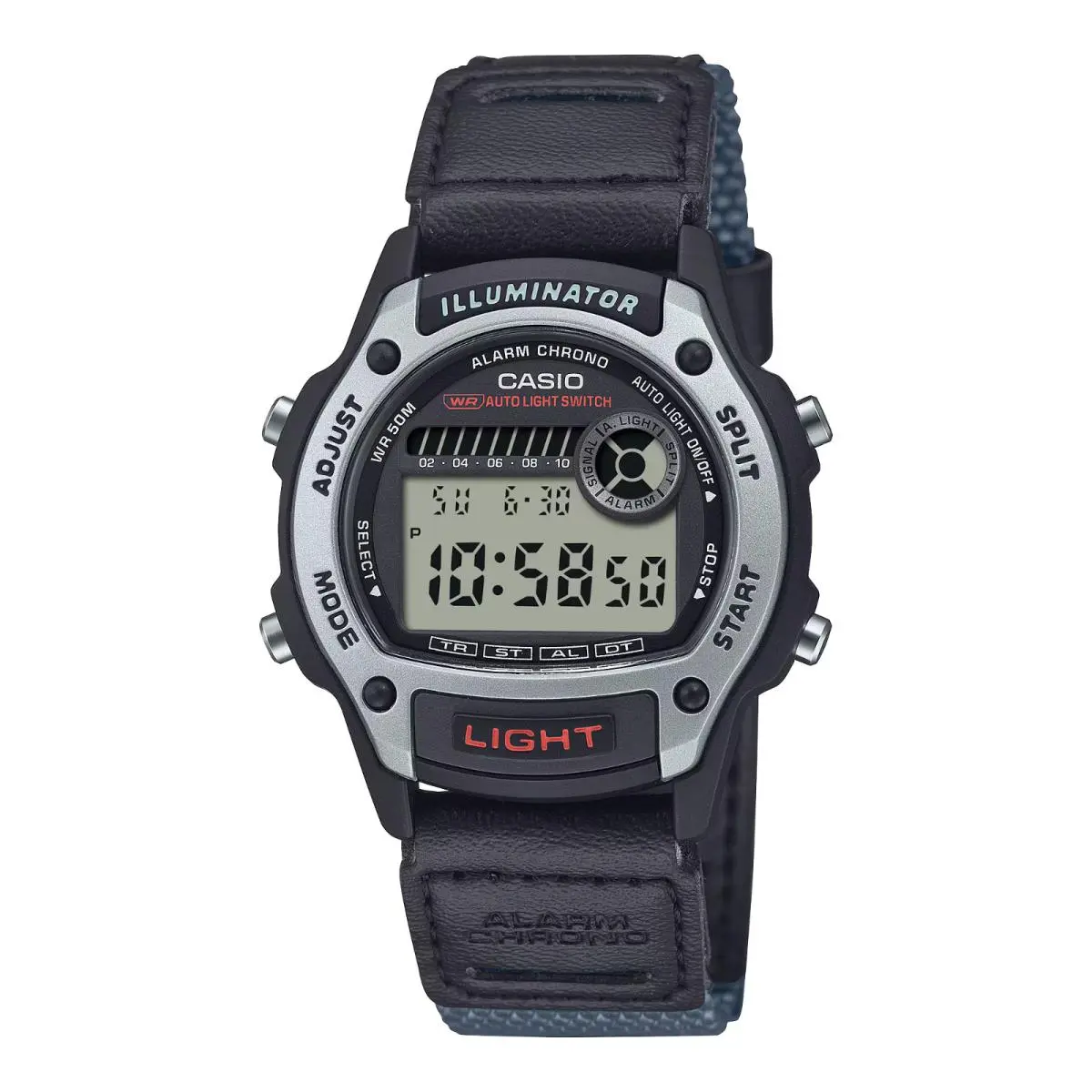 Casio Men`s Dual World Time Stopwatch Alarm Gray Quartz Watch 36.6MM W220HF-8AV