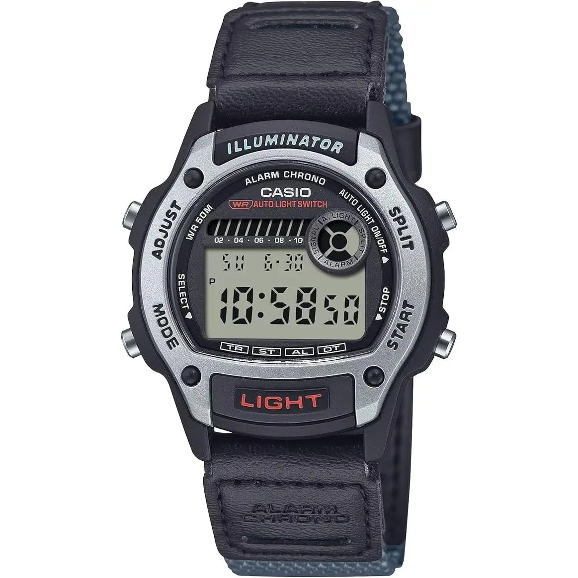 Illuminator W220HF-8AV Series Led Backlight Alarm Chronograph by Casio