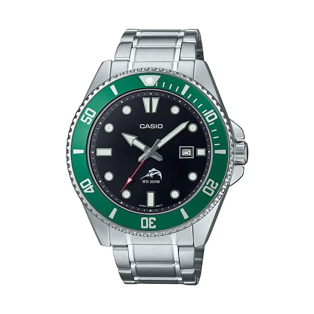MDV106 Series Unisex Analog Watch Green/silver 200M WR Stainless by Casio