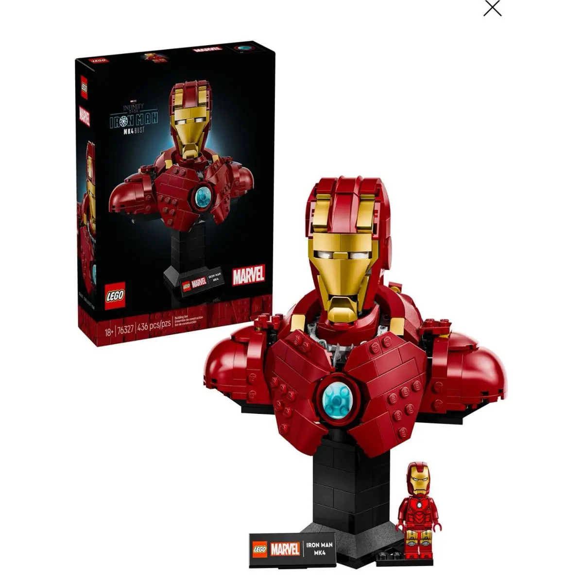Lego Marvel Iron Man MK4 Bust 76327 Building Toy Set Collectible Model Kit