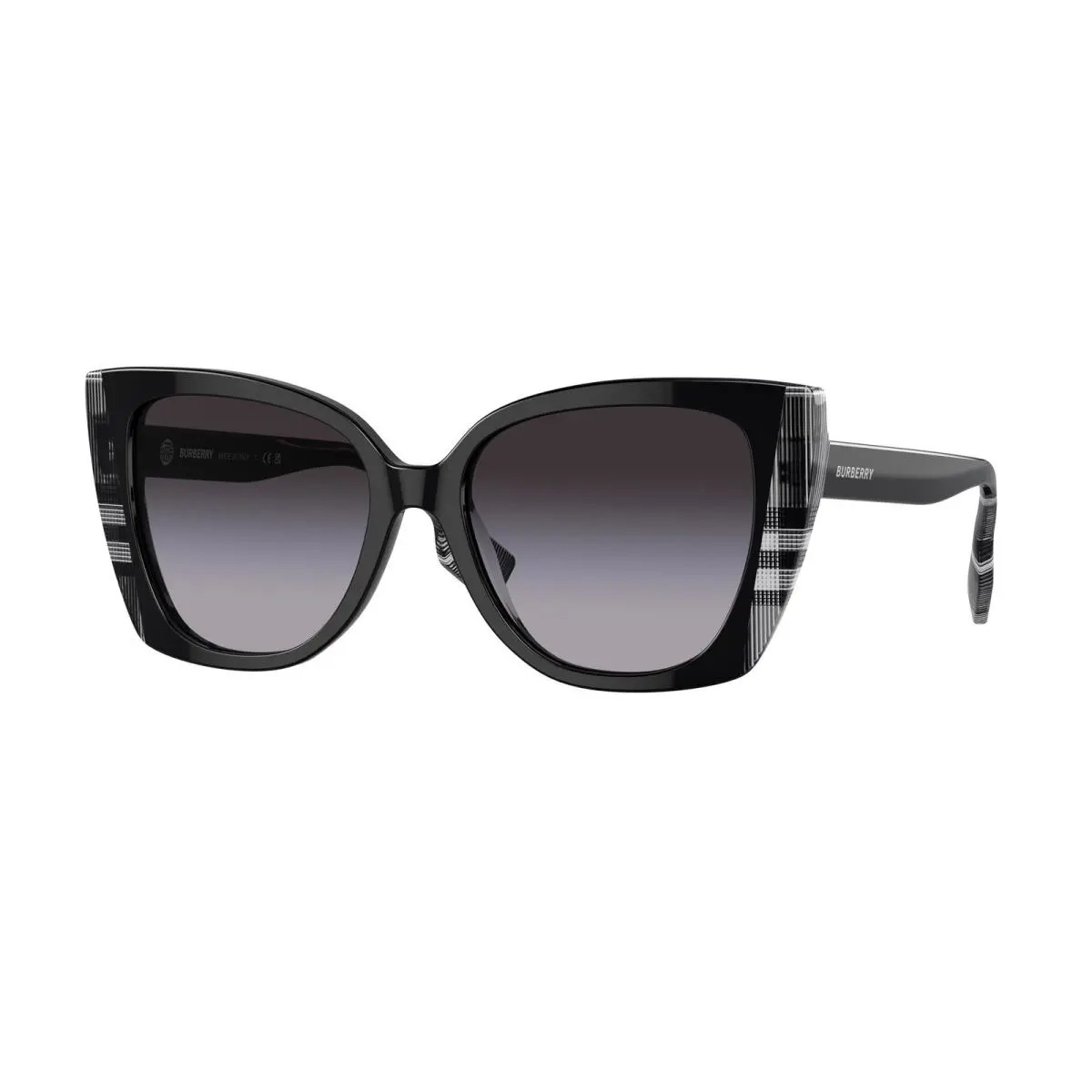 Burberry BE 4393 Meryl Black Check White Black 40518G Sunglasses