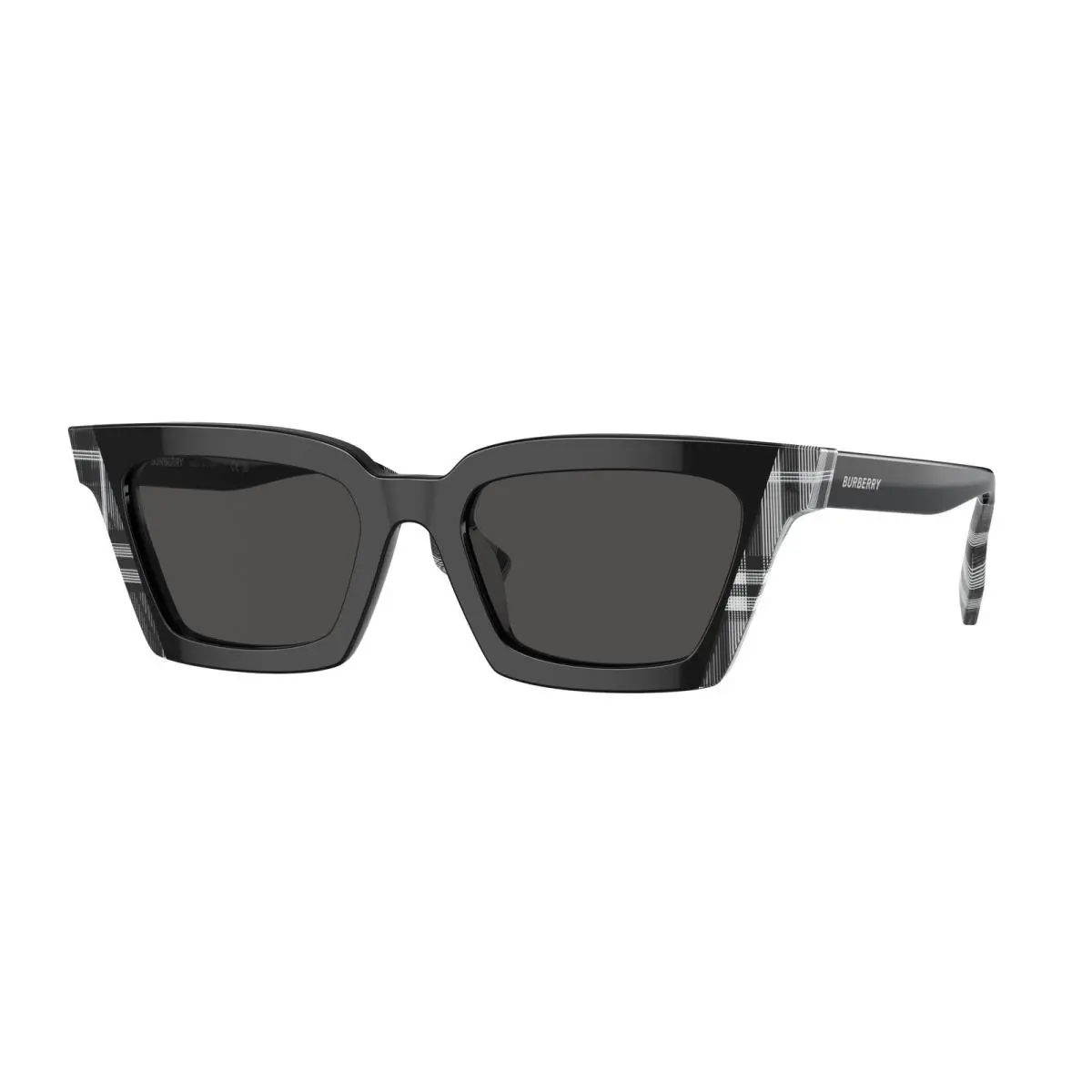 Burberry BE 4392U Briar Black Check White Black 405187 Sunglasses