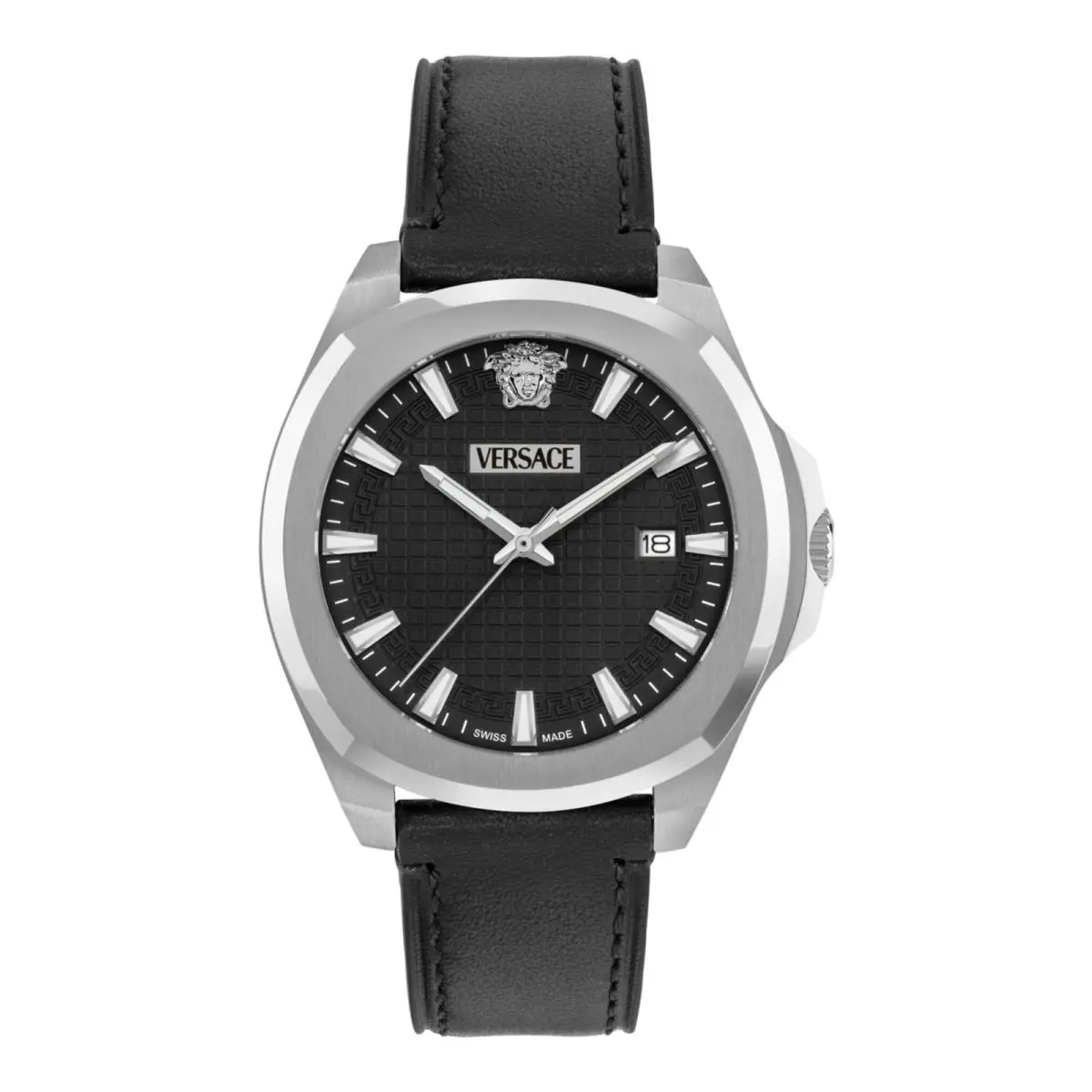 Versace Mens Stainless Steel 42mm Strap Fashion Watch