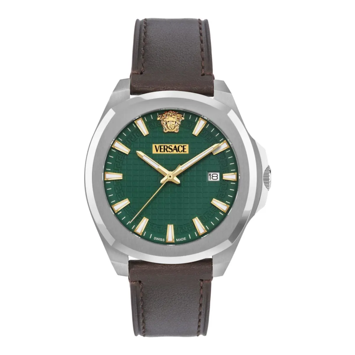 Versace Mens Stainless Steel 42mm Strap Fashion Watch