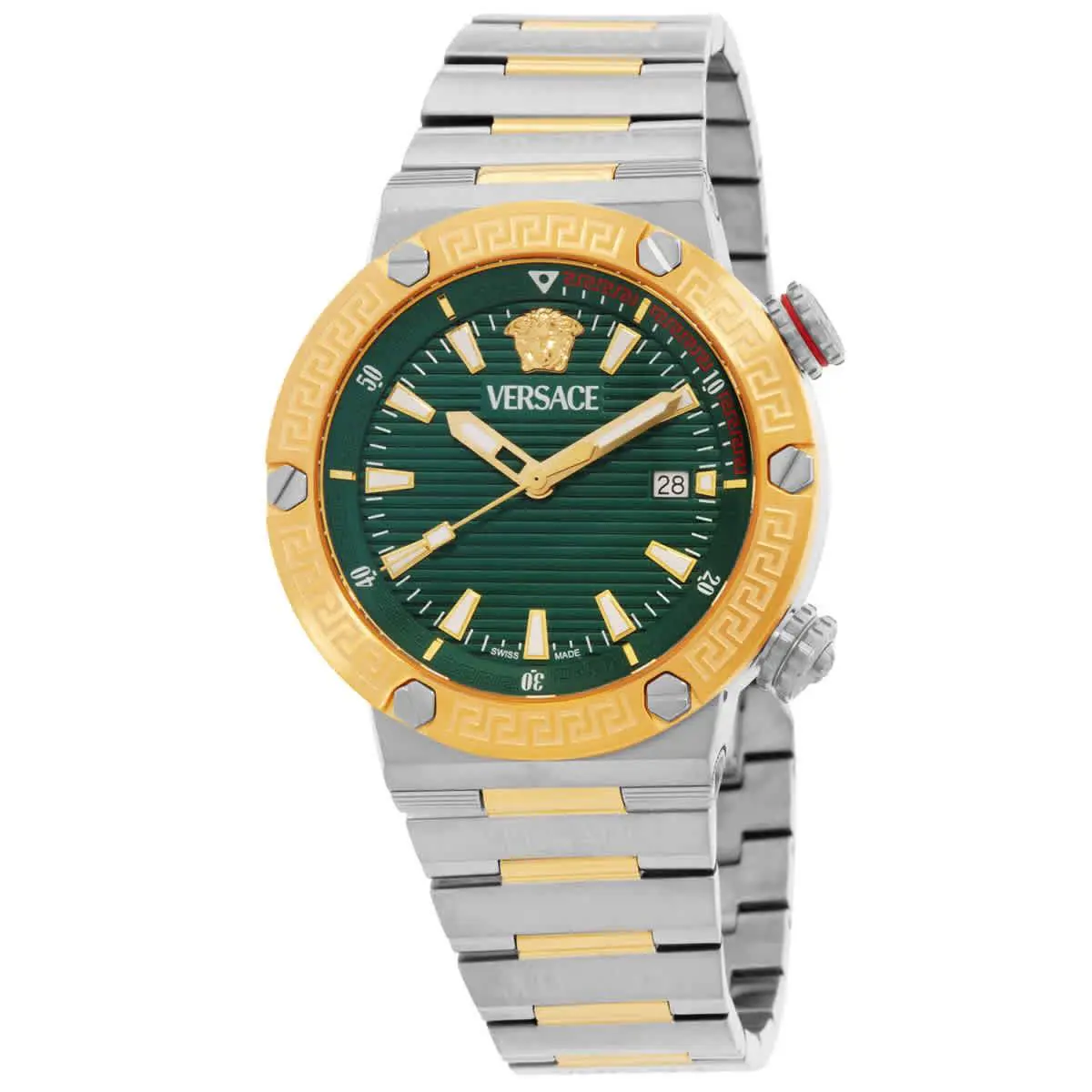 Versace Greca Logo Quartz Green Dial Men`s Watch VE8G00524