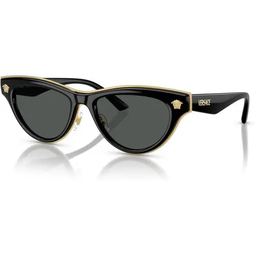 Versace VE2273 GB1/87 Sunglasses 52mm Black / Dark Grey Solid Lens