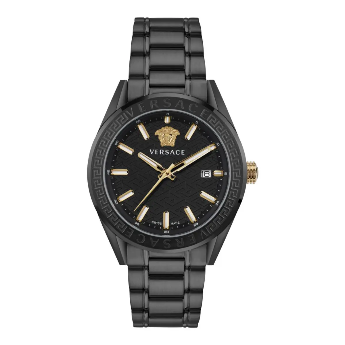 Versace Mens Black 42mm Bracelet Fashion Watch