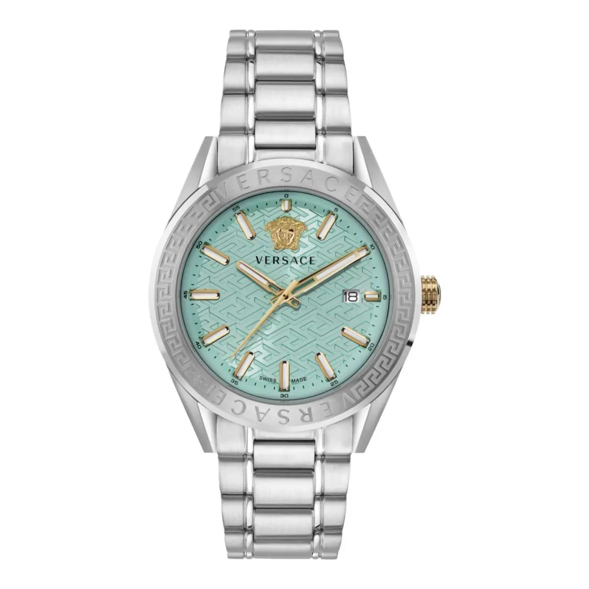 Versace Mens Stainless Steel 42mm Bracelet Fashion Watch
